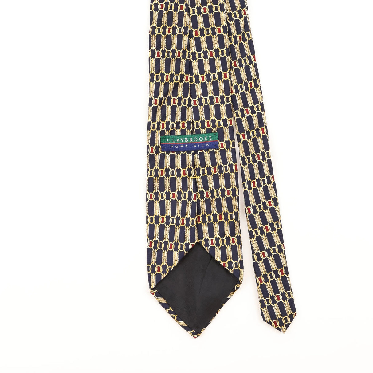 Back Detail of Vintage 1990's Claybrooke Geometric Patterned Tie
