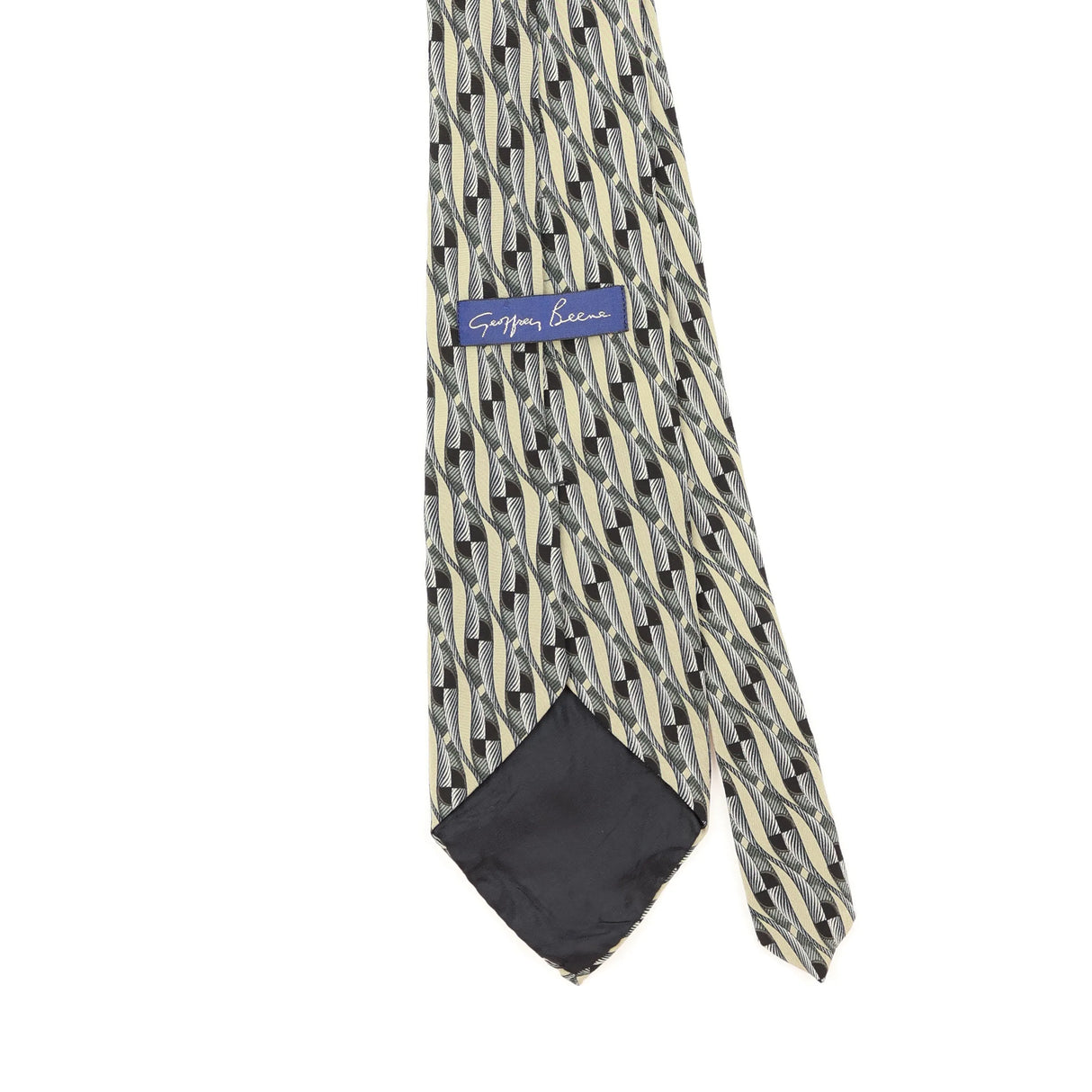 Back Detail of Vintage 1990's Geoffrey Beene Geometric Patterned Tie