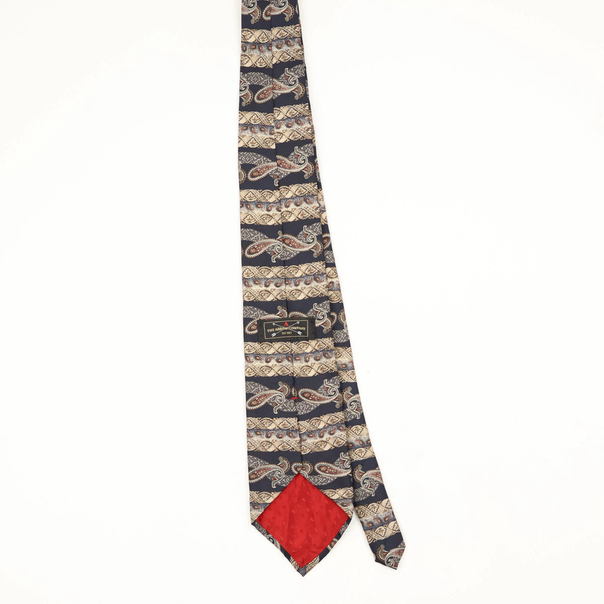 Back Back of Vintage 1990's Paisley Patterned Tie