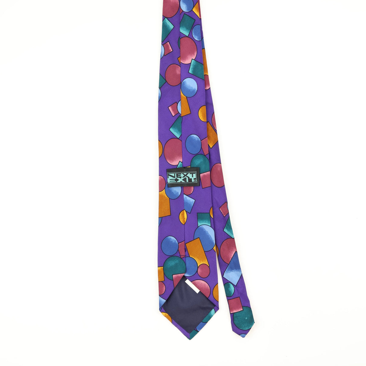 Back Back of Vintage Shapes Geometric Patterned Tie