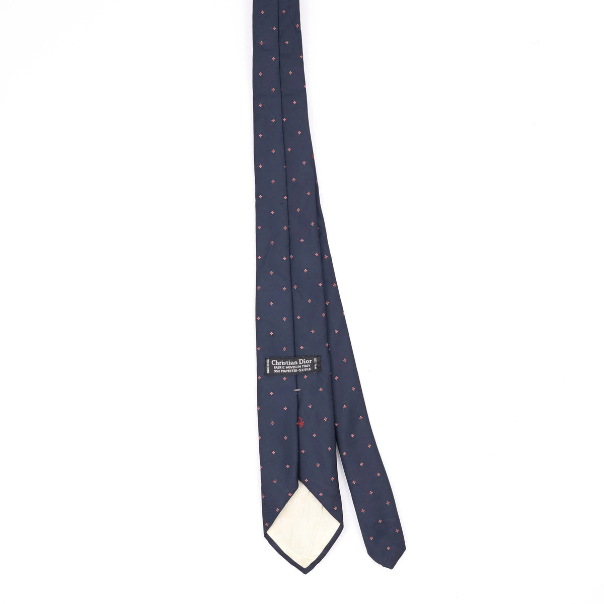 Back Back of Vintage 1990's Christian Dior Foulard Geometric Patterned Tie