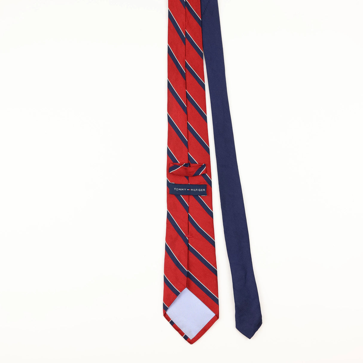 Back of Vintage 1990's Tommy Hilfiger Striped Patterned Tie