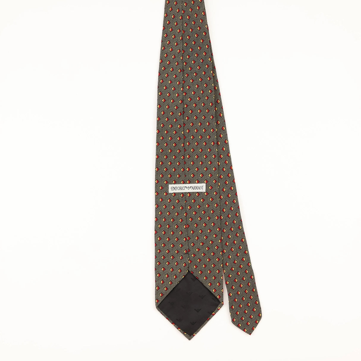 Back of Vintage 1980's Emporio Armani Geometric Patterned Tie