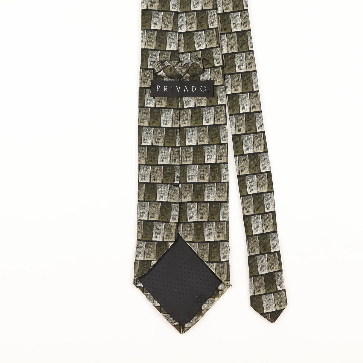 Back Detail of Vintage Geometric Patterned Tie