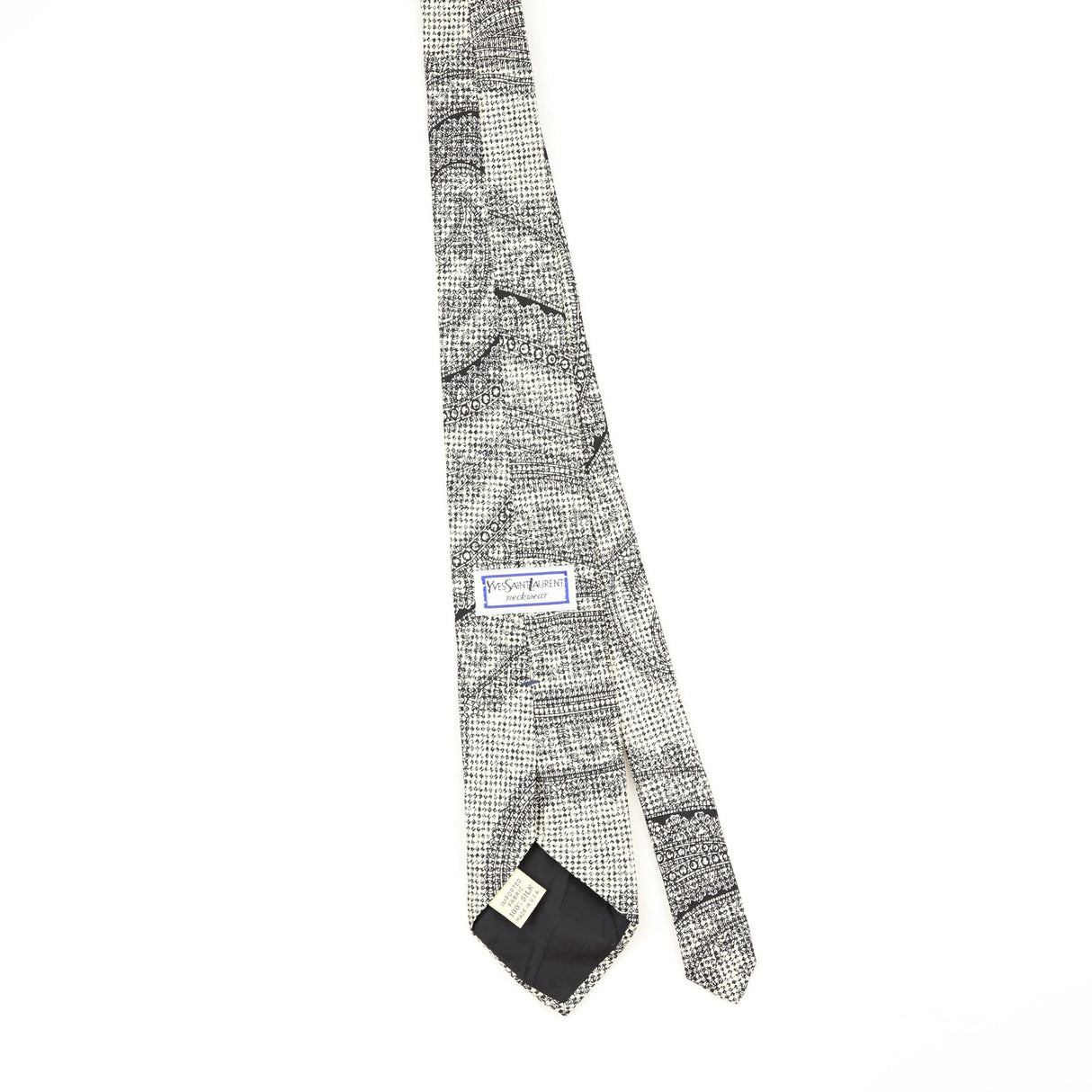 Back Back of Vintage 1990's Yves Saint Laurent Paisley Patterned Tie