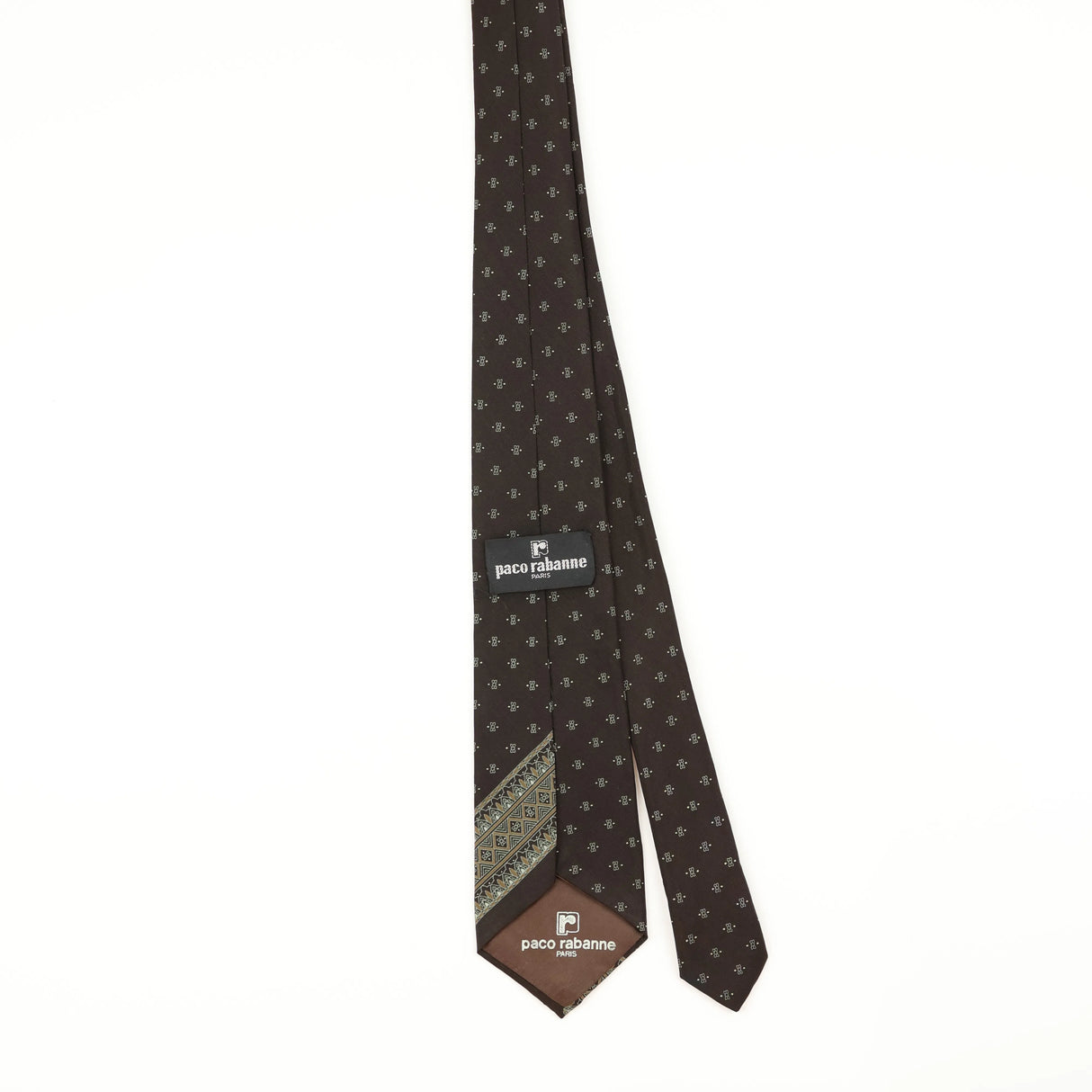 Back of Vintage 1990's Paco Rabanne Geometric Patterned Tie
