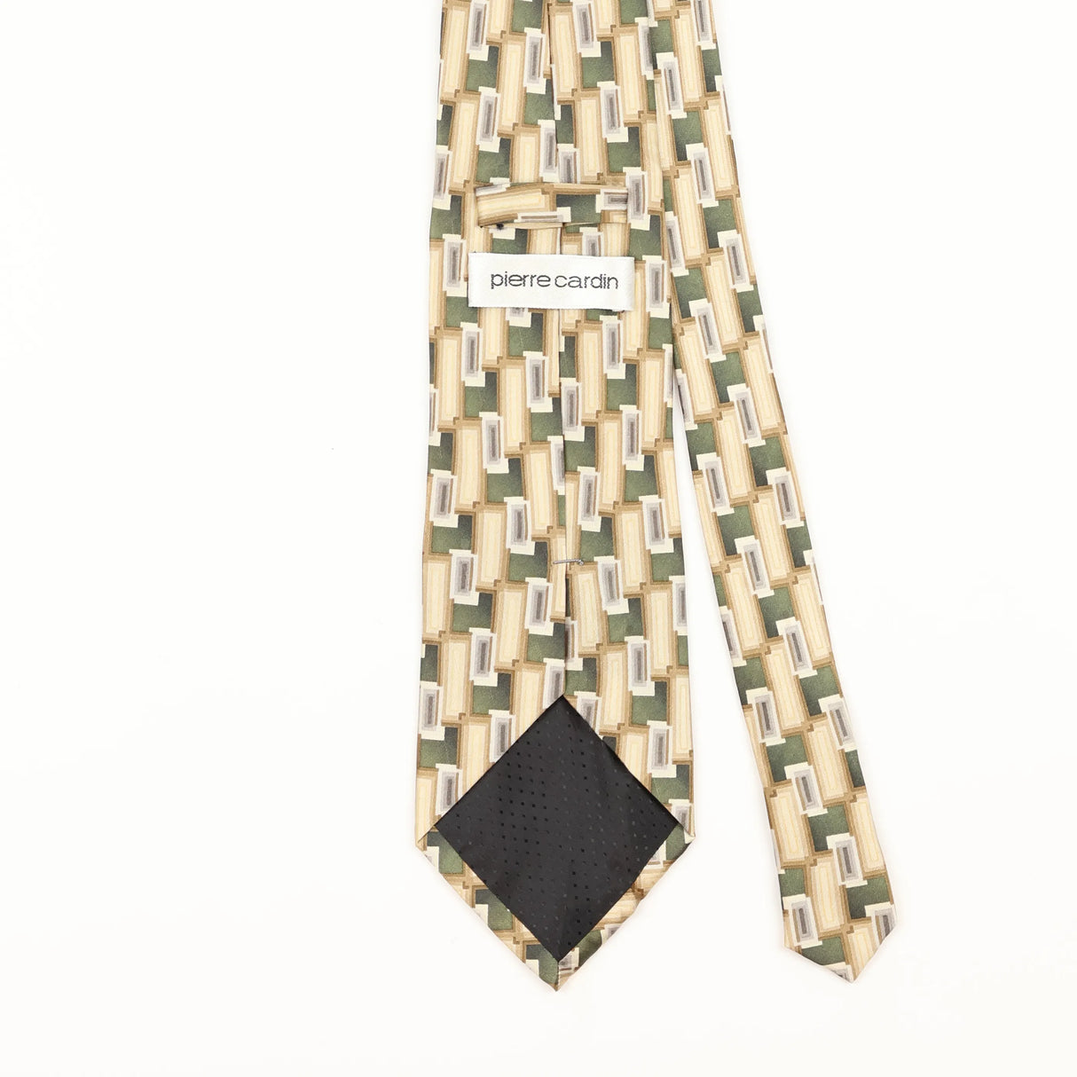 Back Detail of Vintage 2000's Pierre Cardin Geometric Patterned Tie