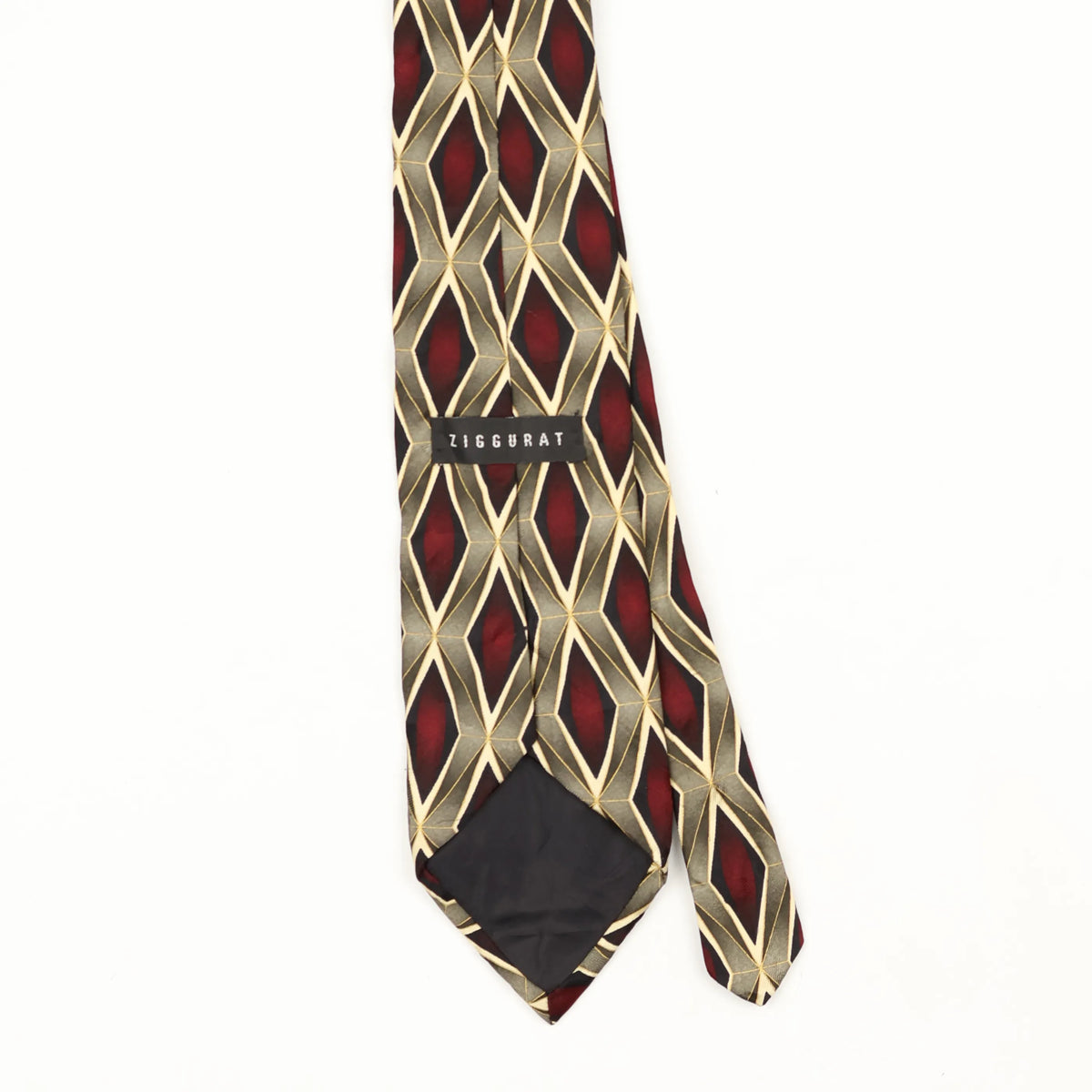 Back Back Detail of Vintage 1990's Diamonds Geometric Patterned Tie