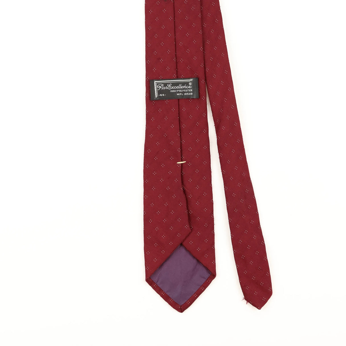 Back Detail of Vintage 1980's Par Excellence Polka Dot Patterned Tie