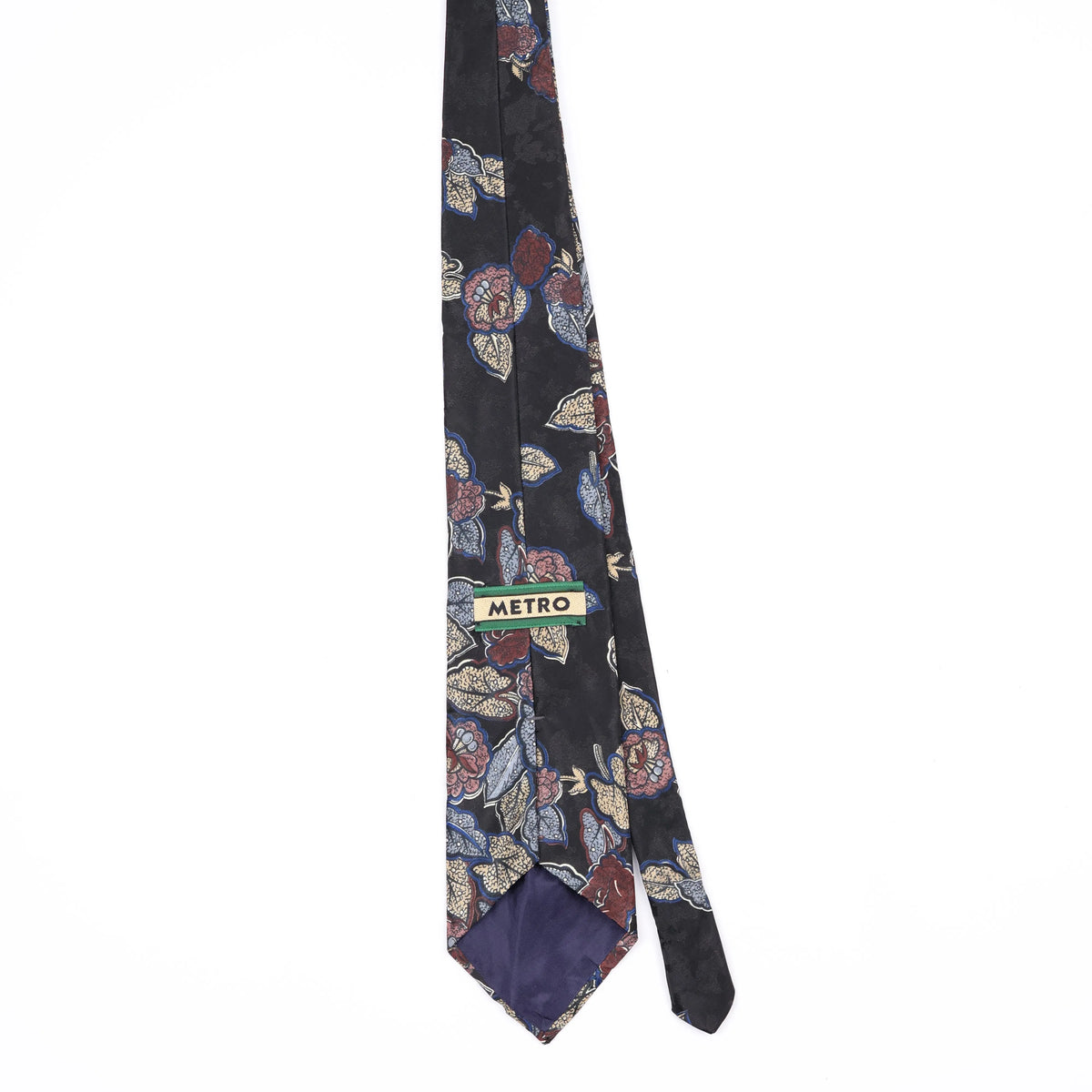 Back Back of Vintage Floral Patterned Tie