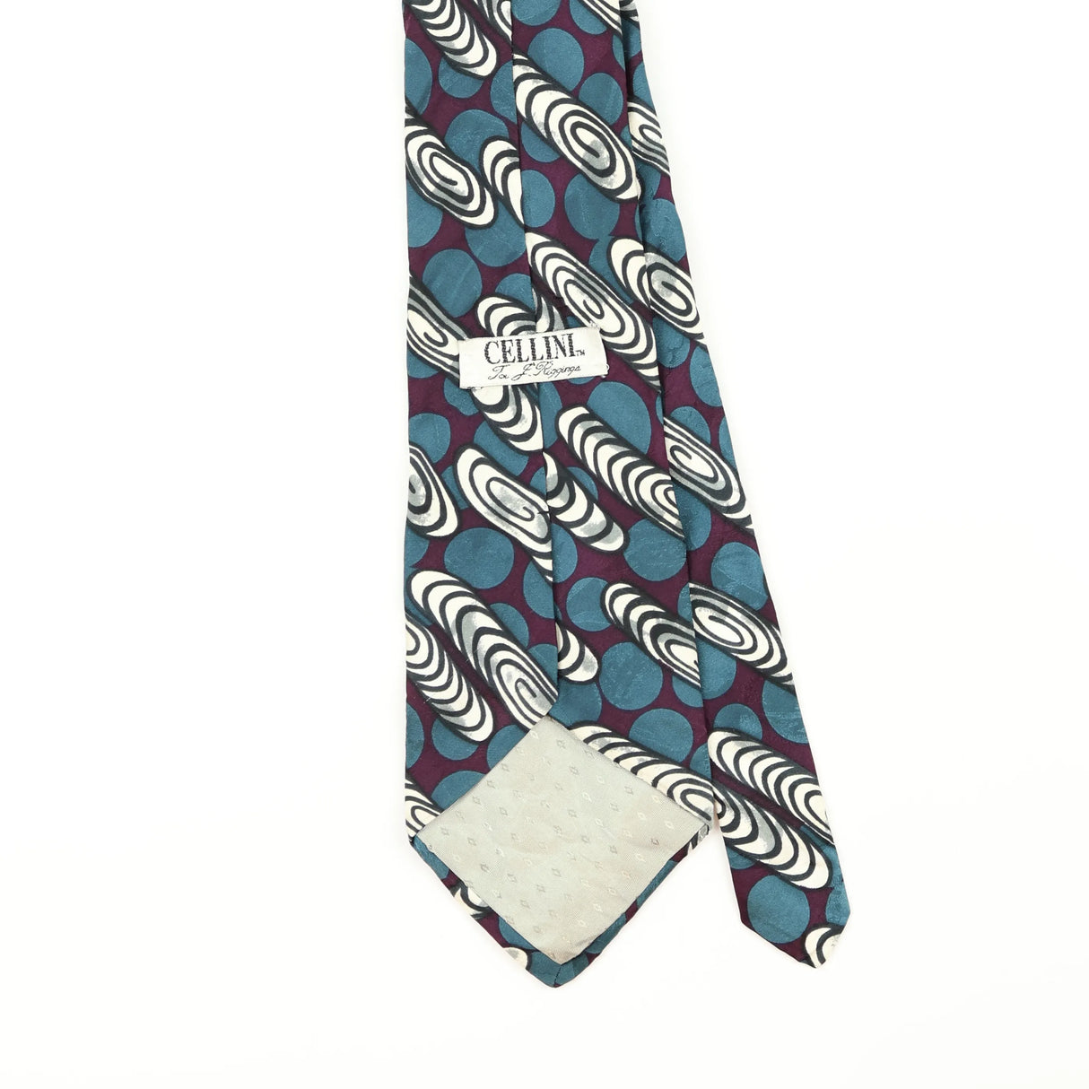 Back Detail of Vintage 1990's Geometric Patterned Tie