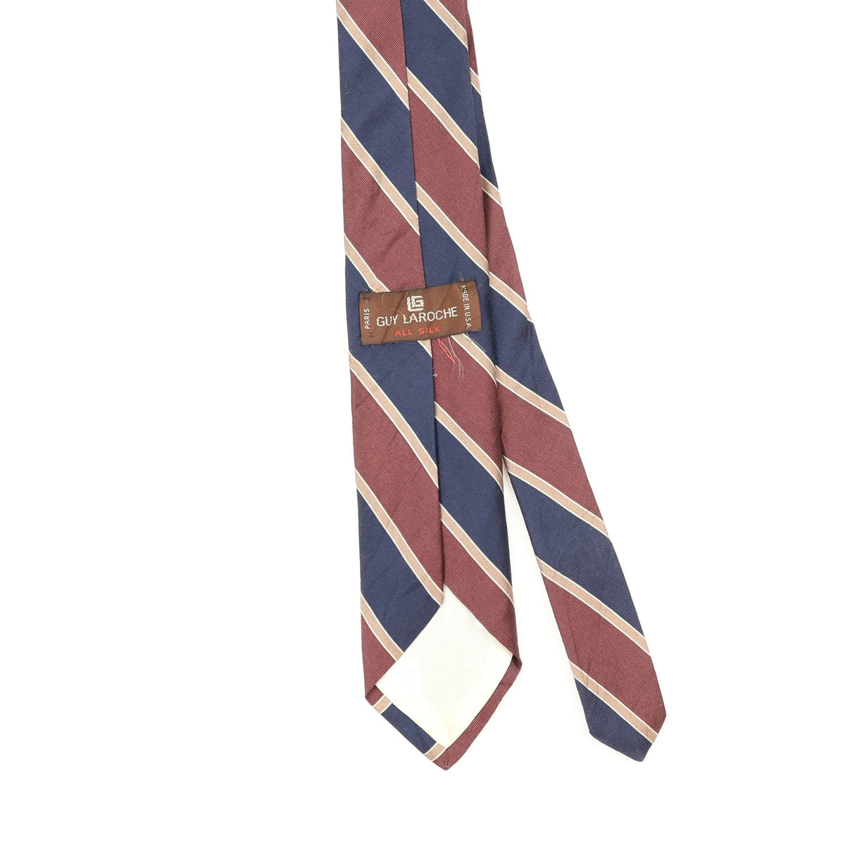 Back Back Detail of Vintage 1990's Guy Laroche Striped Patterned Tie