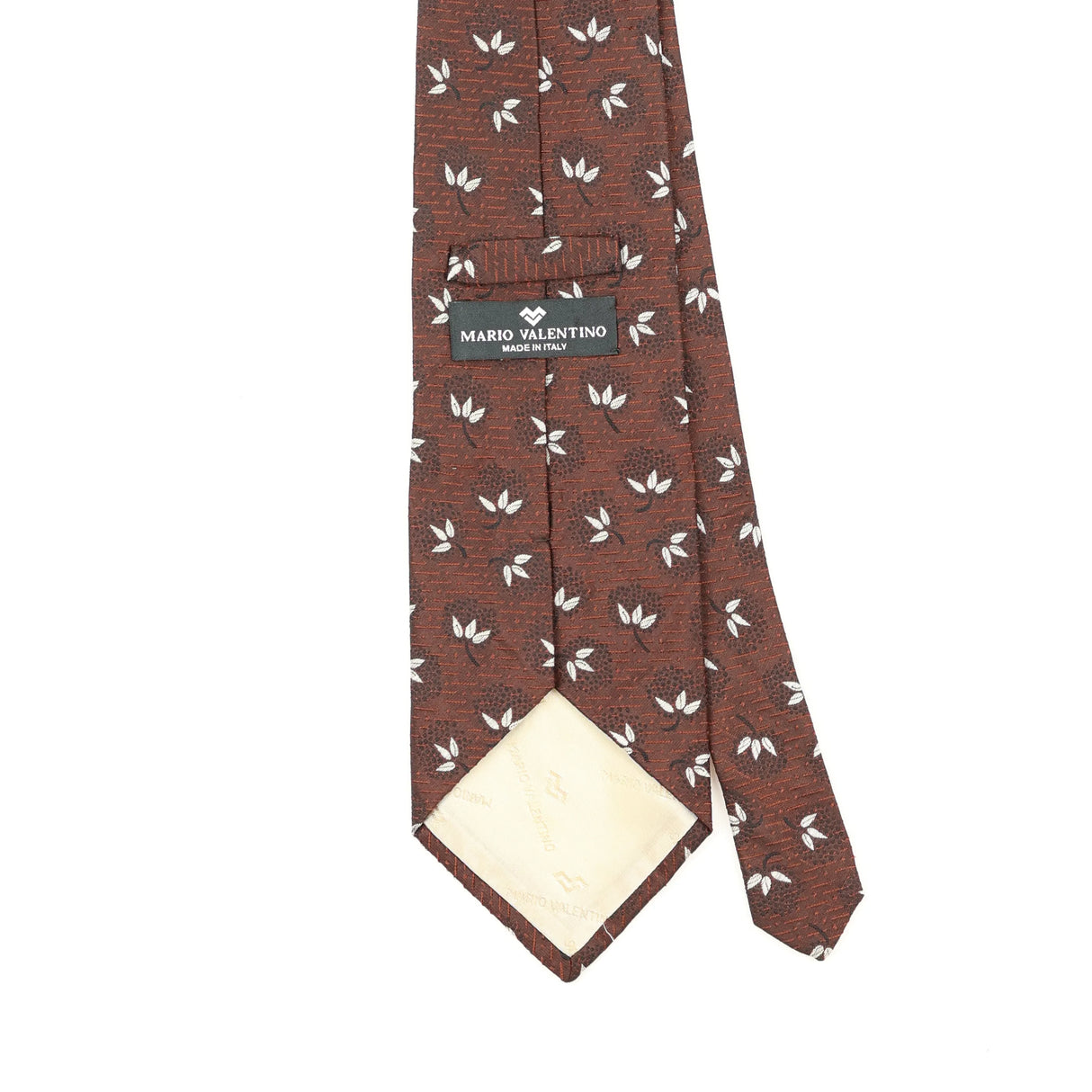 Back Back Detail of Vintage 1990's Mario Valentino Floral Patterned Tie