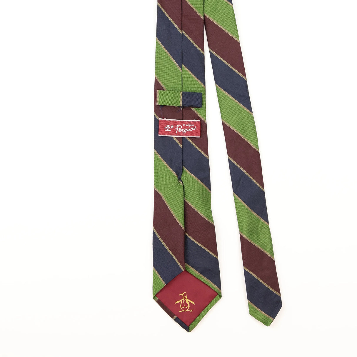 Back Detail of Vintage Penguin Striped Patterned Tie
