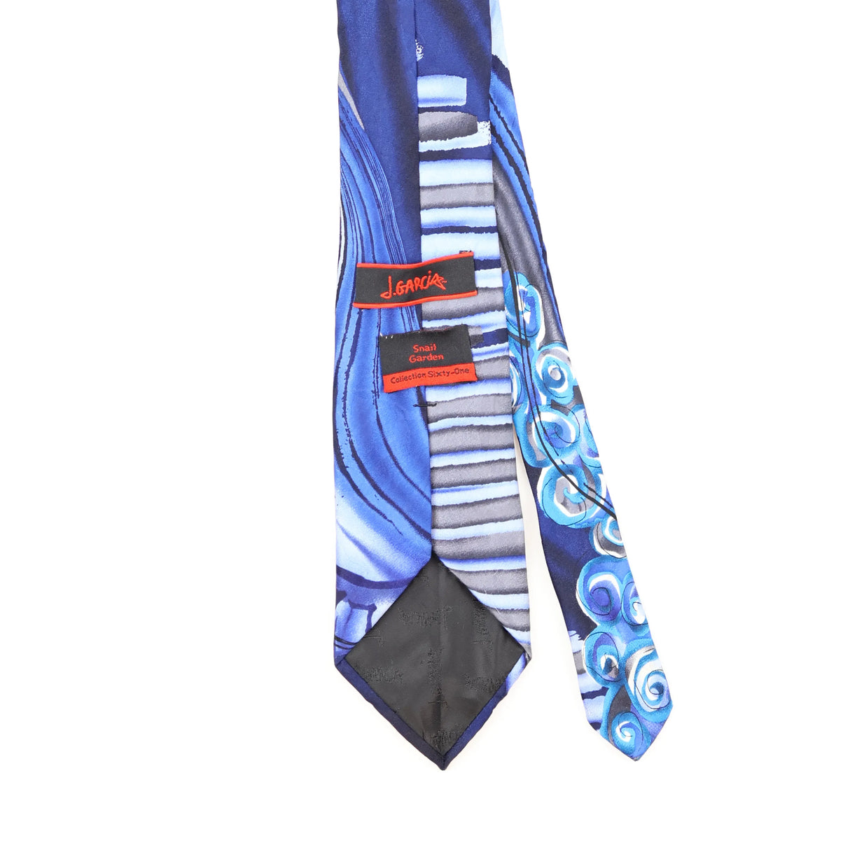Back Back Detail of Vintage 1990's Jerry Garcia Snail Garden Abstract Patterned Tie