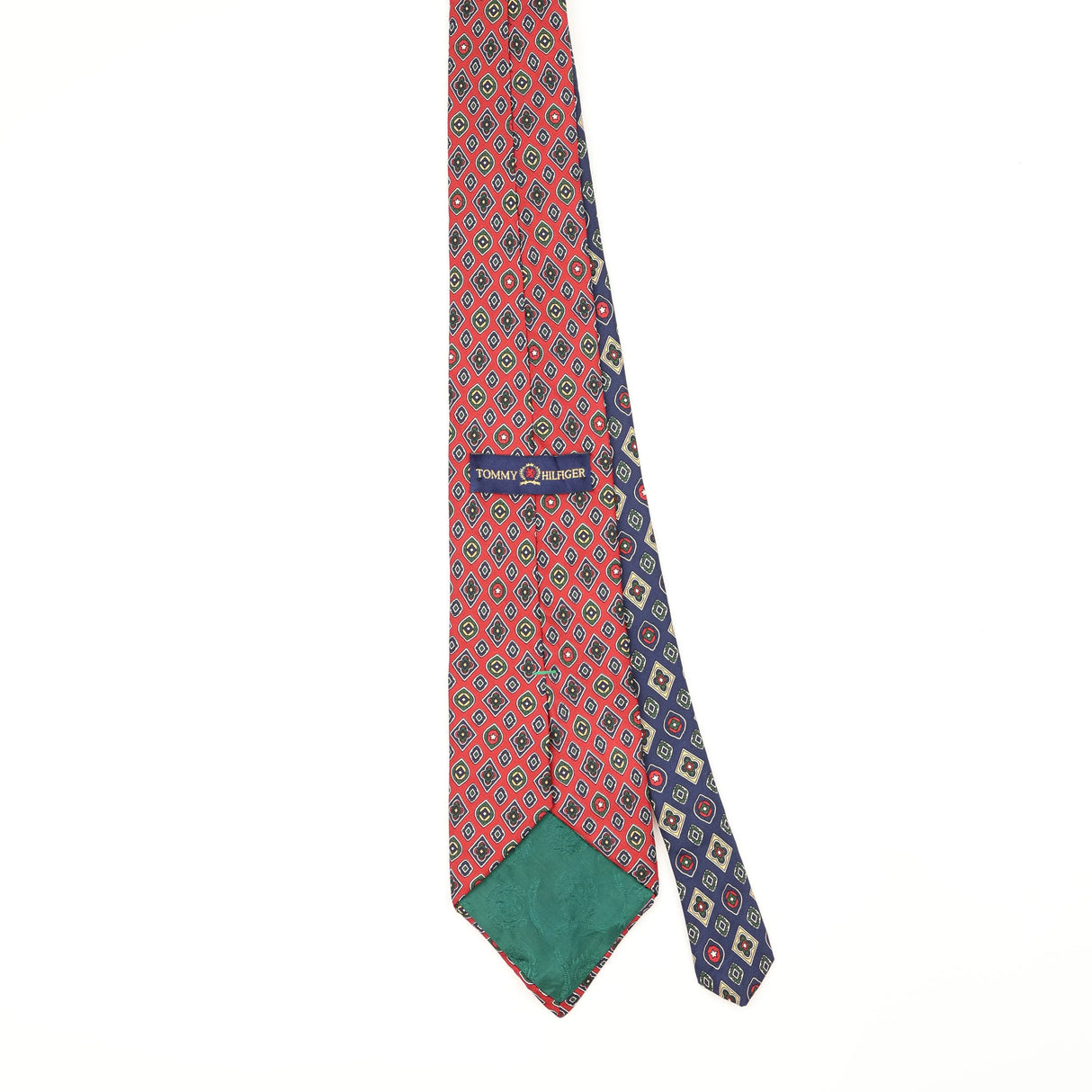 Back Back of Vintage 1990's Tommy Hilfiger Geometric Patterned Tie