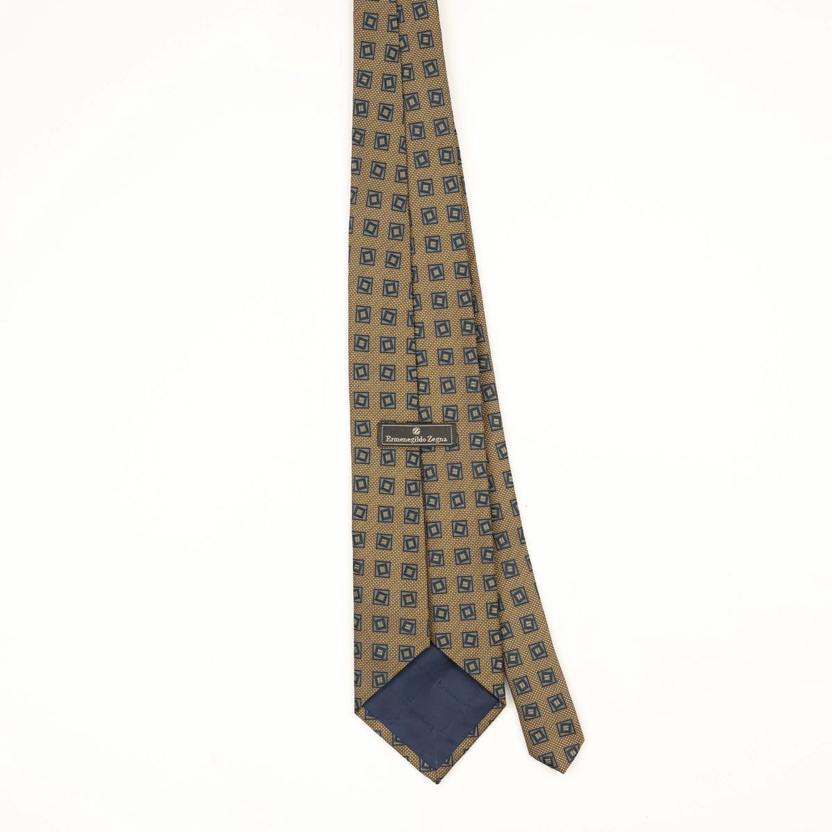 Back Back of Vintage 1990's Ermenegildo Zegna Geometric Patterned Tie