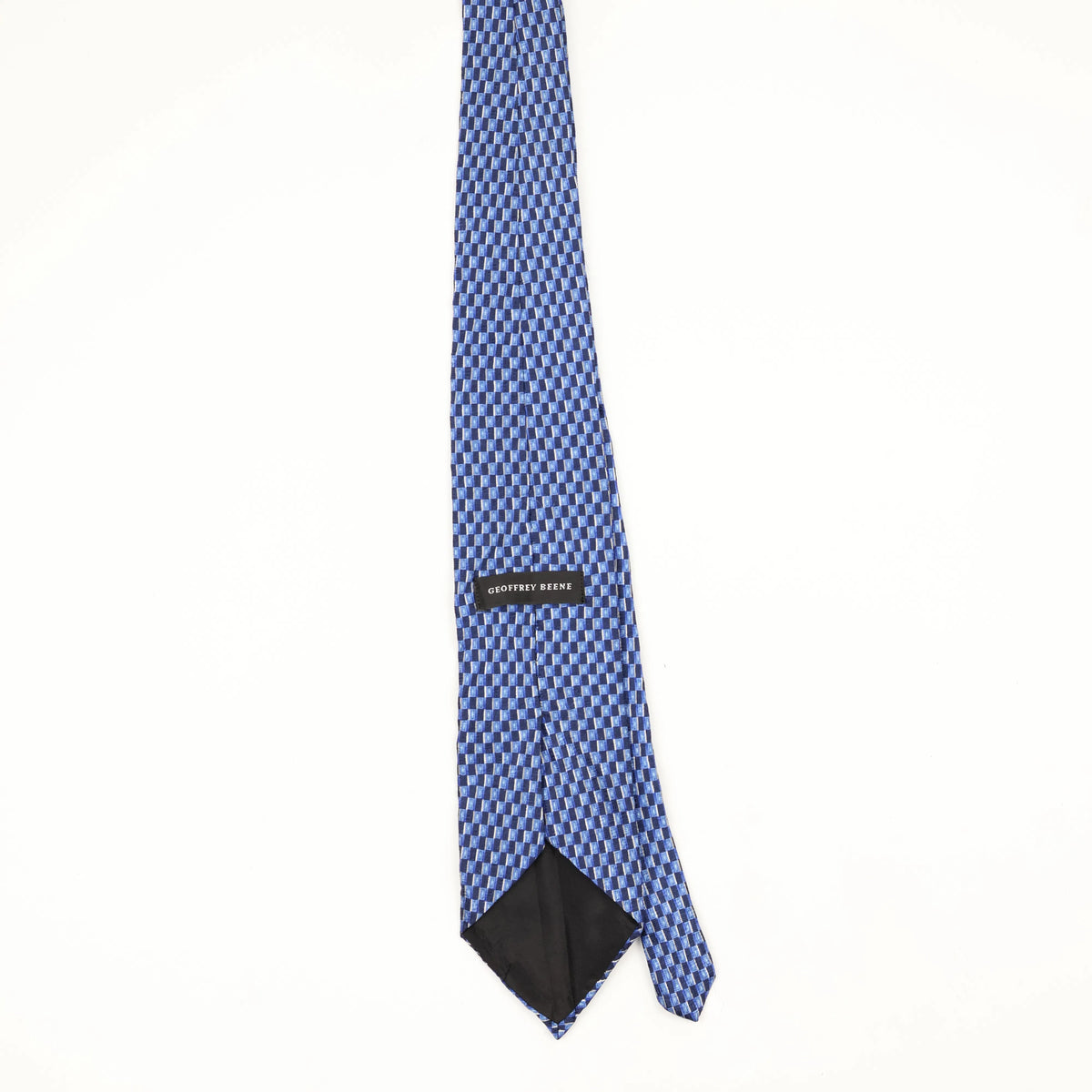 Back Back of Vintage 1990's Geoffrey Beene Check Patterned Tie