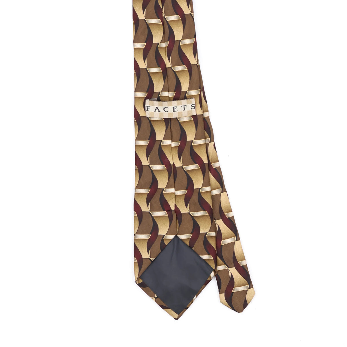Back Back Detail of Vintage Geometric Patterned Tie