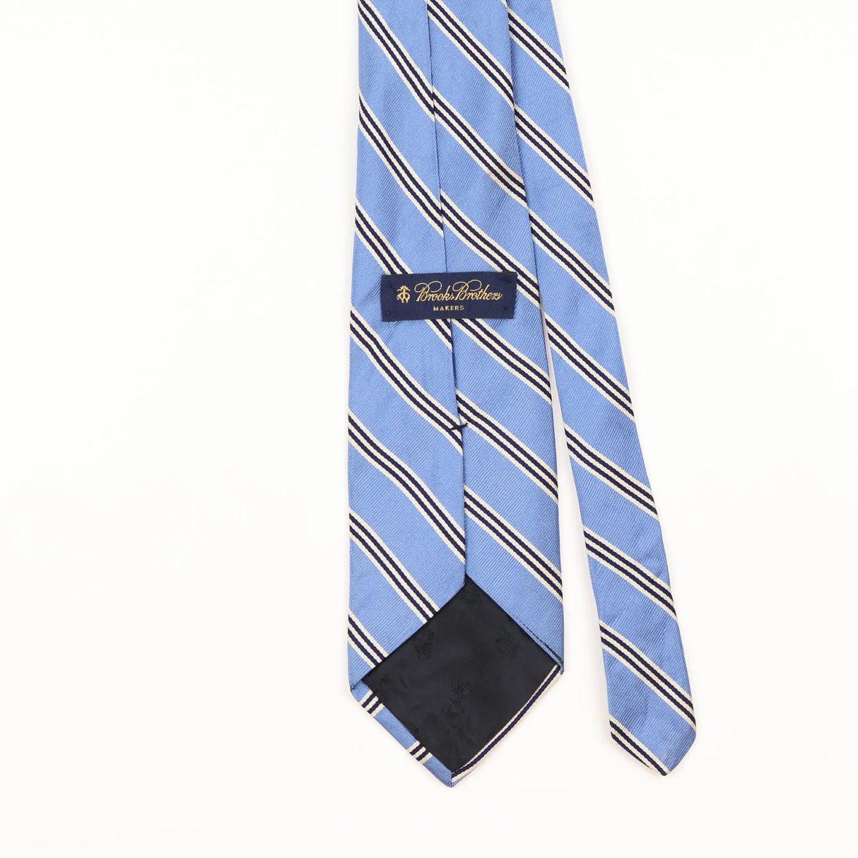 Back Detail of Vintage 1990's Brooks Brothers Striped Patterned Tie