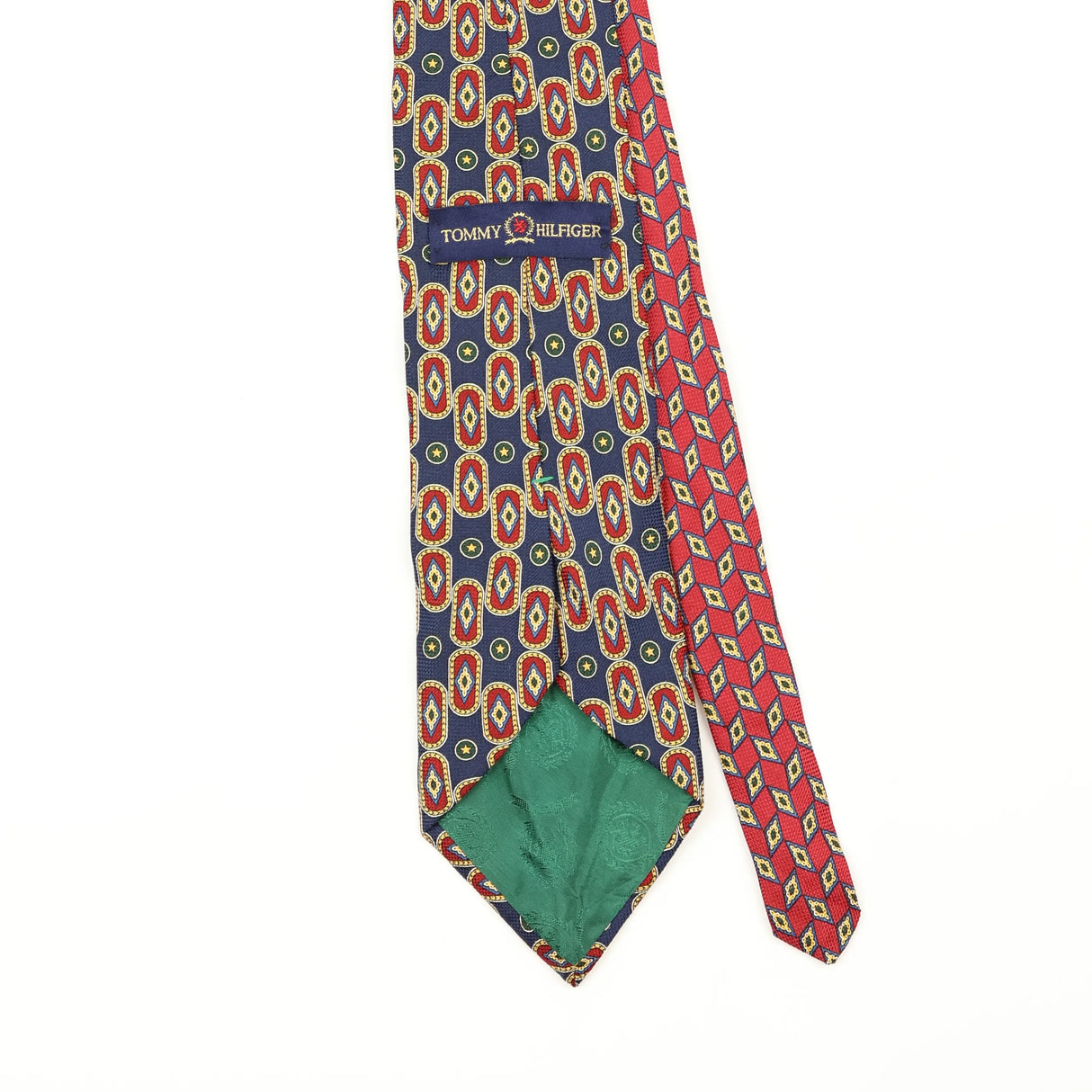 Back Back Detail of Vintage 1990's Tommy Hilfiger Geometric Patterned Tie