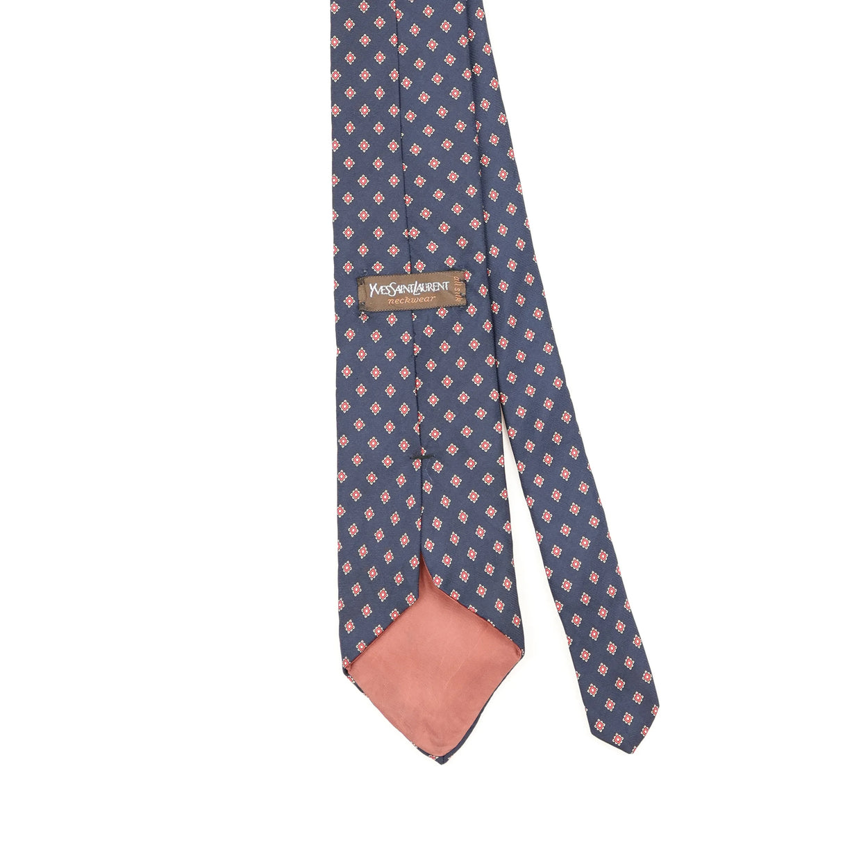 Back Back Detail of Vintage 1980's Yves Saint Laurent Diamonds Geometric Patterned Tie