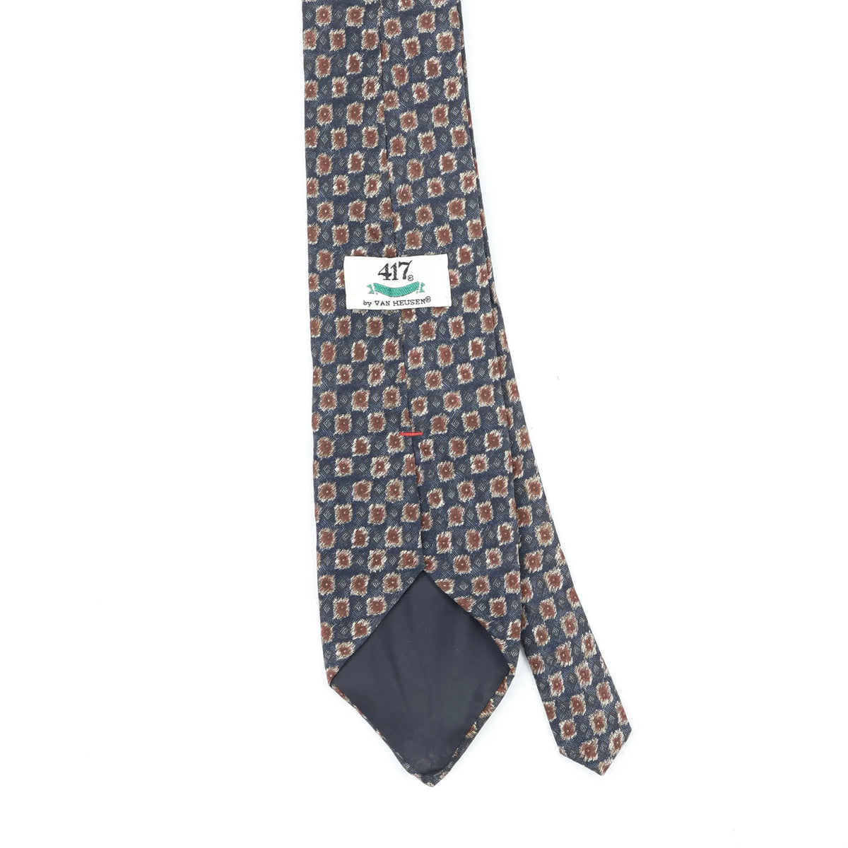 Back Back Detail of Vintage 1990's Van Heusen Foulard Geometric Patterned Tie
