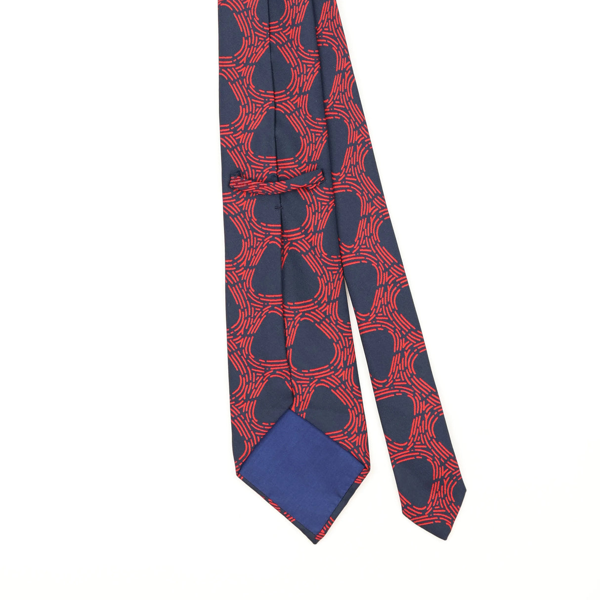 Back Back Detail of Vintage 1980's Geometric Patterned Tie