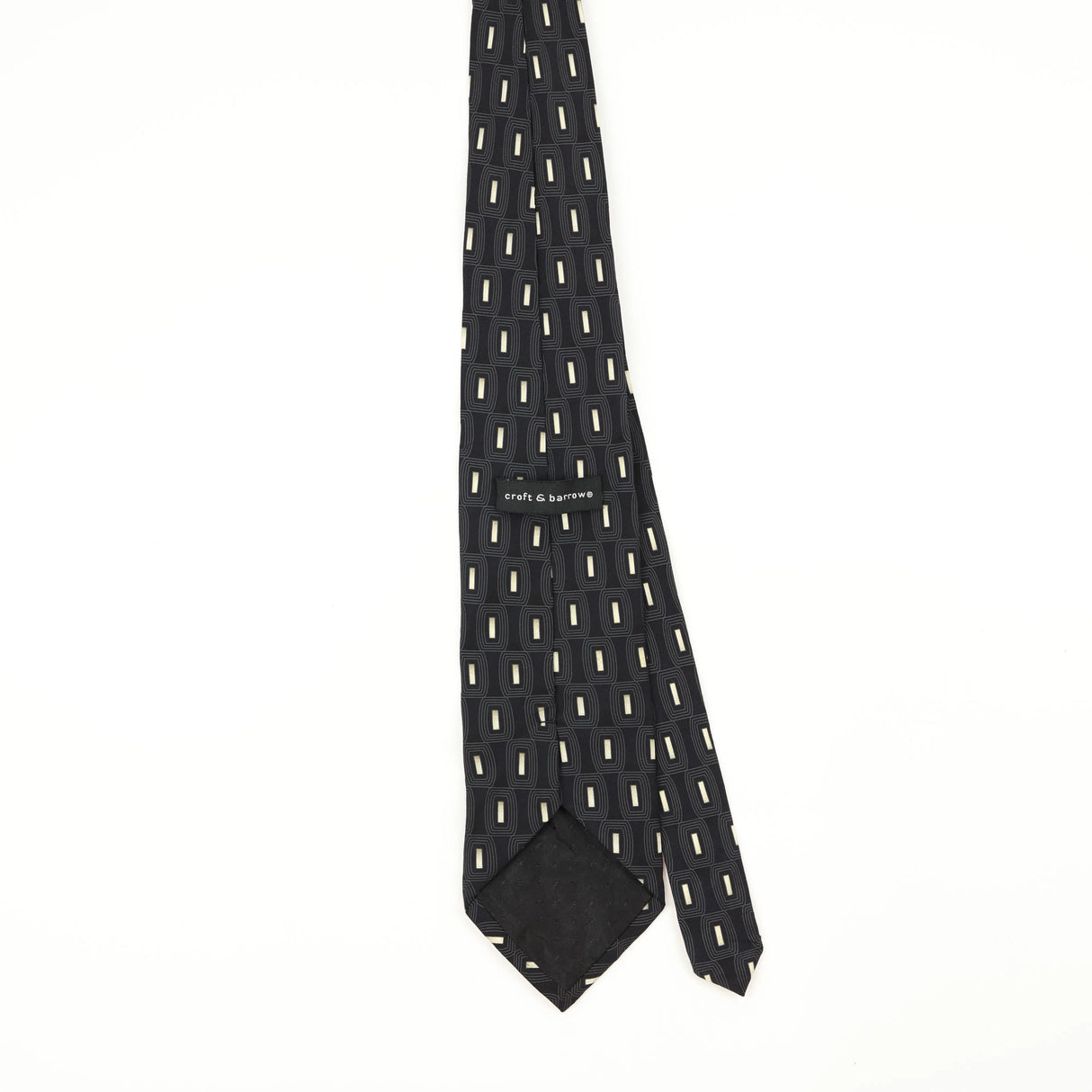 Back Back of Vintage 1990's Croft & Barrow Geometric Patterned Tie