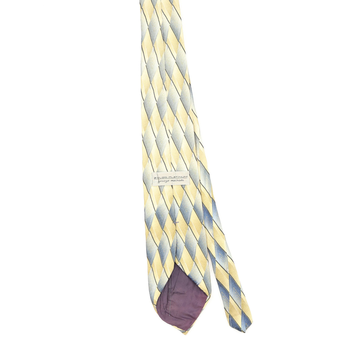 Back Back of Vintage 1990's Zylos Geometric Patterned Tie