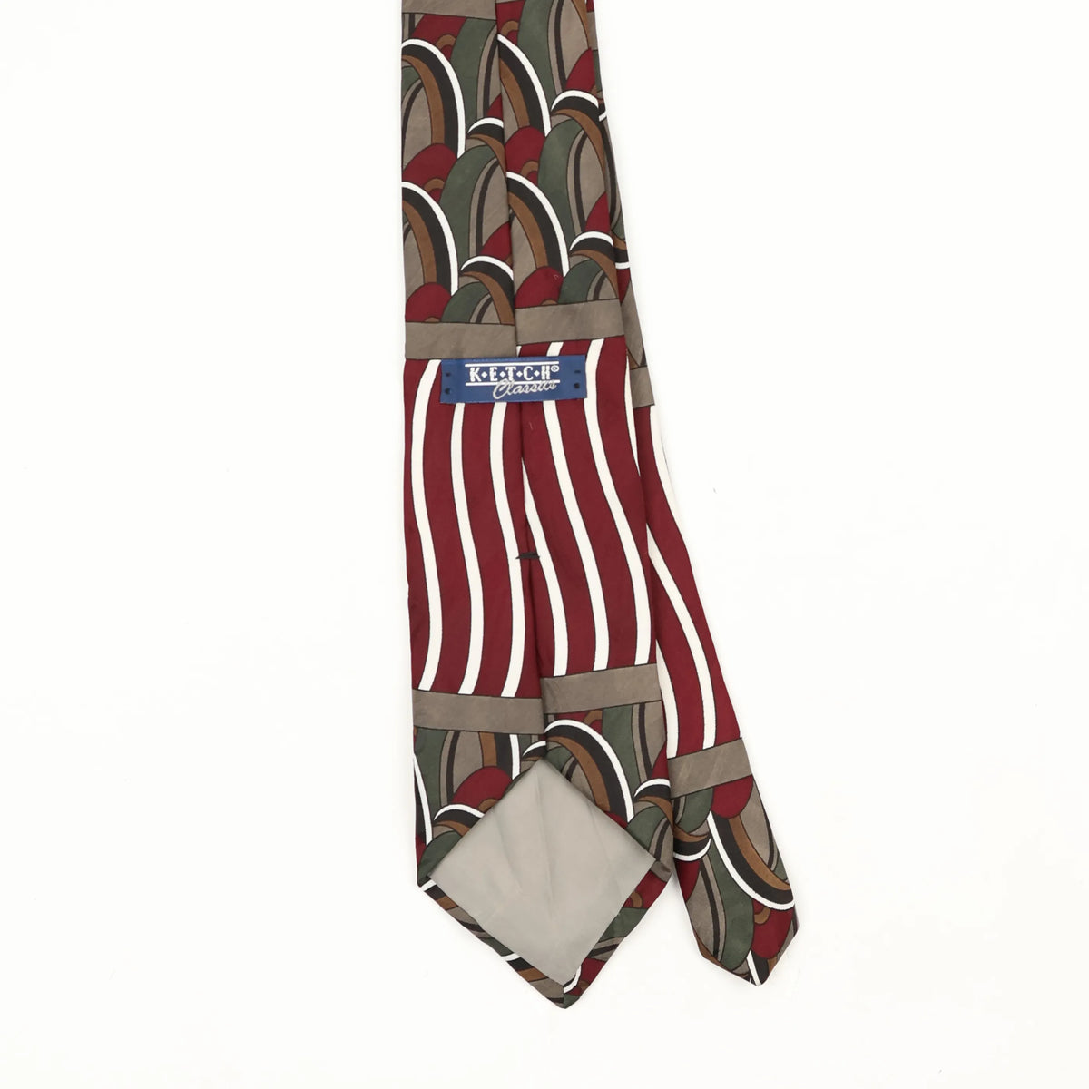 Back Back Detail of Vintage 1990's Ketch Abstract Patterned Tie