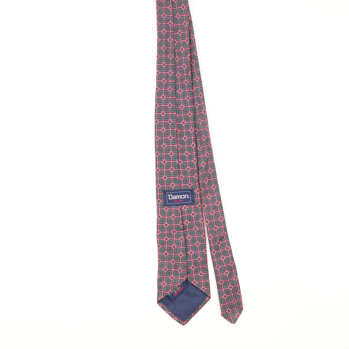 Back of Vintage 1990's Damon Geometric Patterned Tie