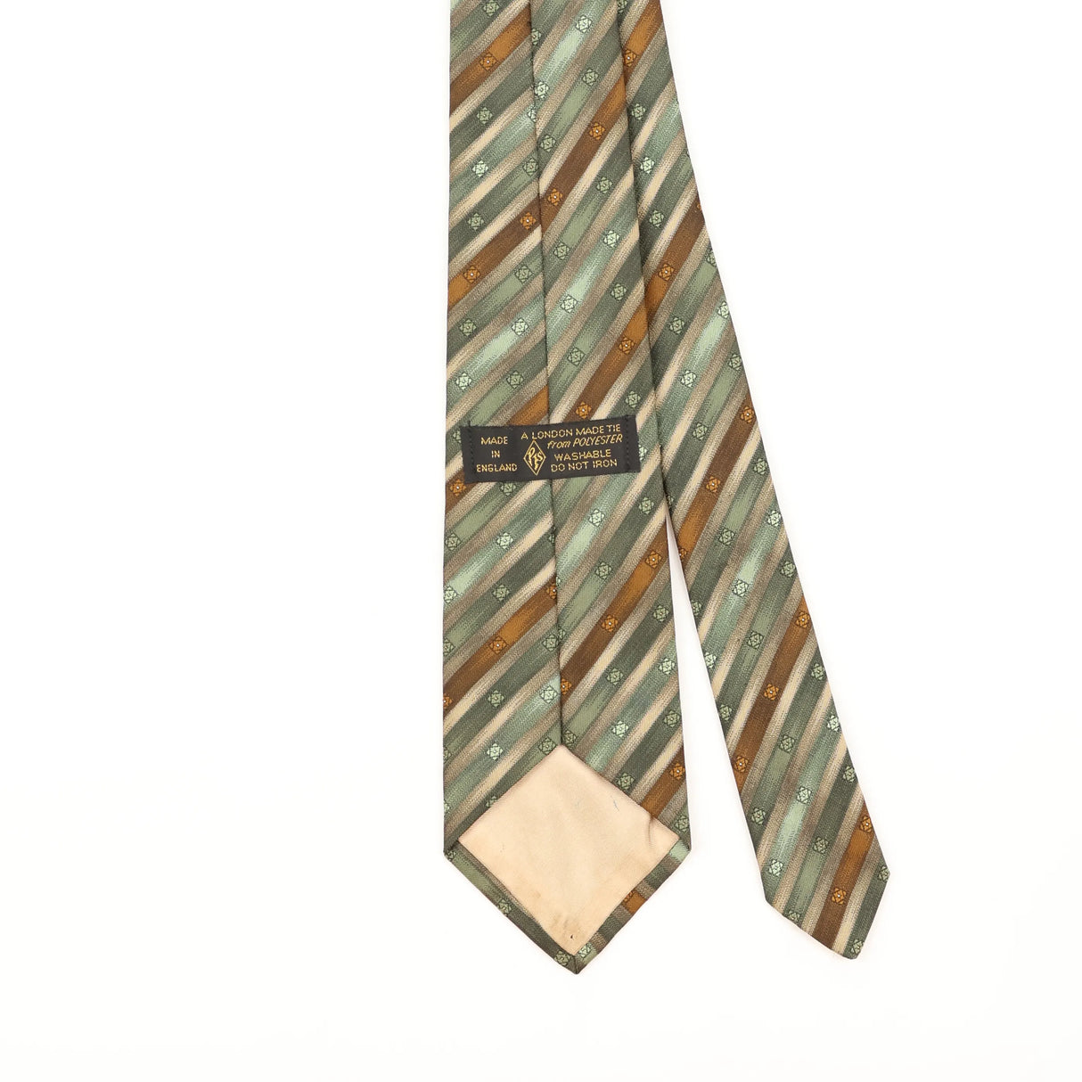 Back Detail of Vintage 1980's Striped Patterned Tie
