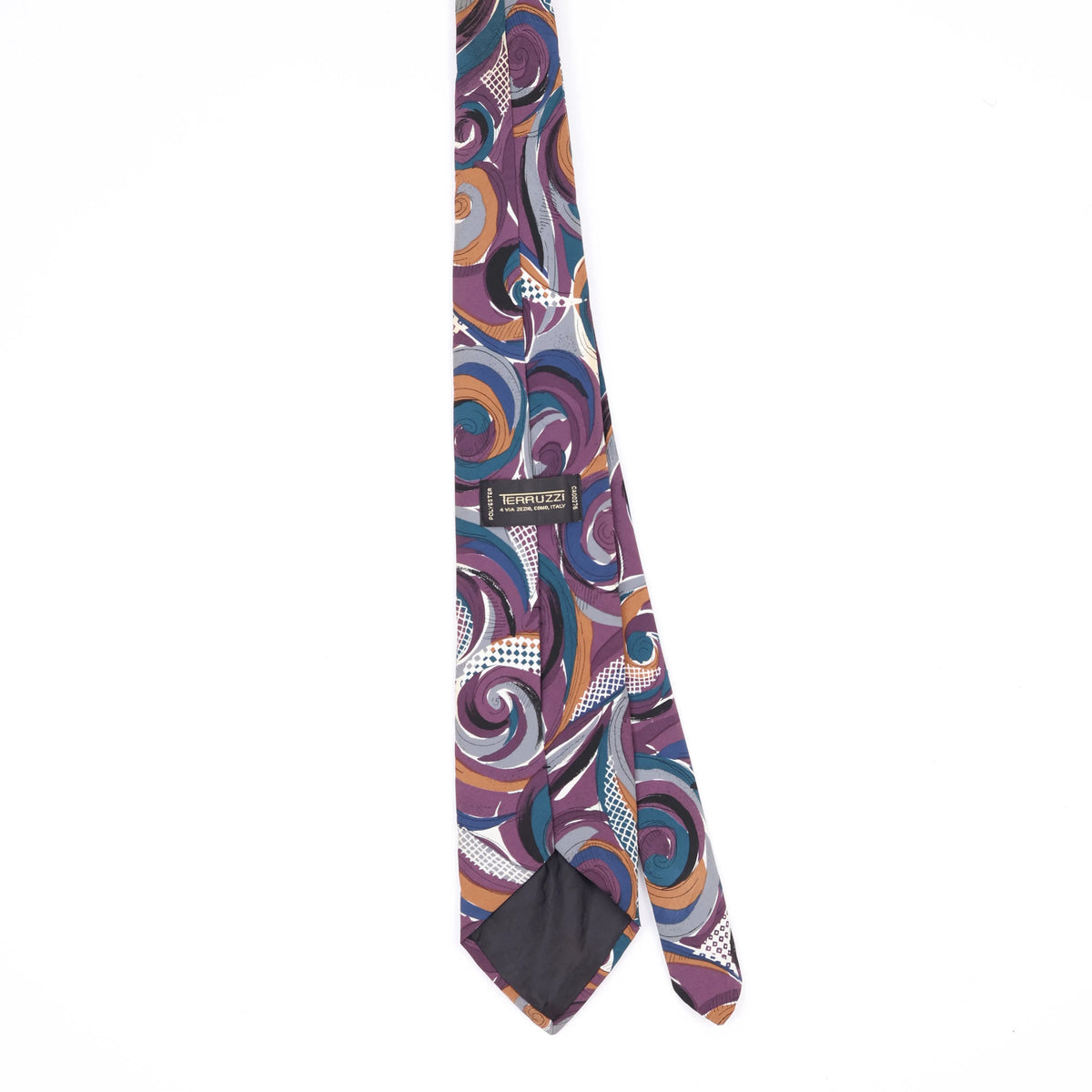Back Back of Vintage 1990's Swirl Abstract Patterned Tie