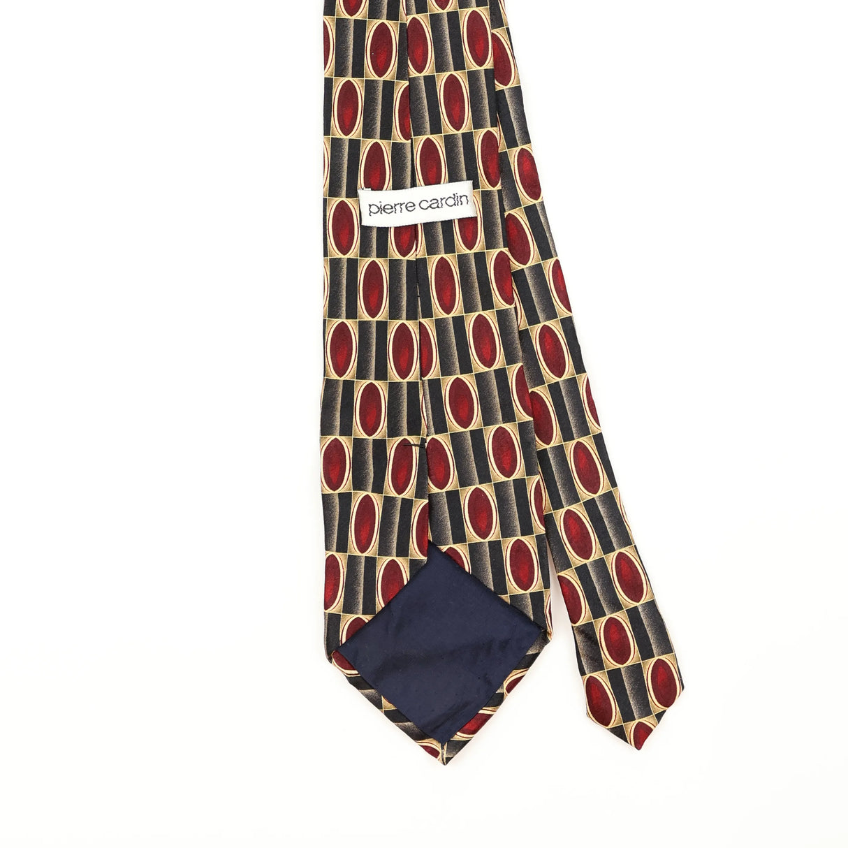 Back Detail of Vintage 1990's Pierre Cardin Geometric Patterned Tie