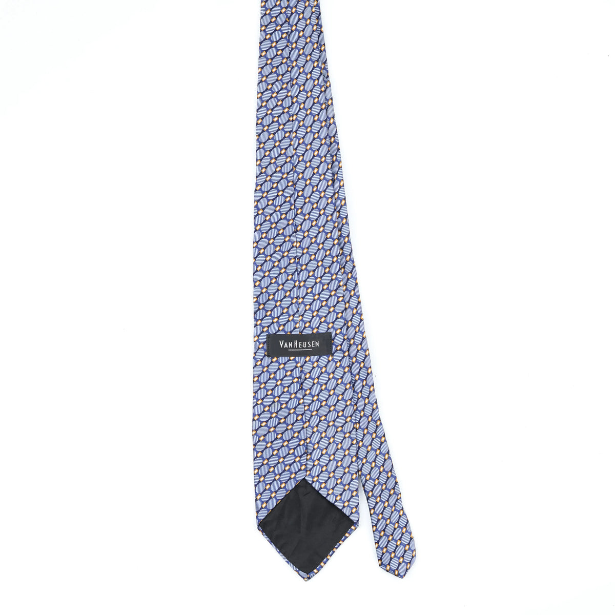 Back Back of Vintage 1990's Van Heusen Foulard Geometric Patterned Tie