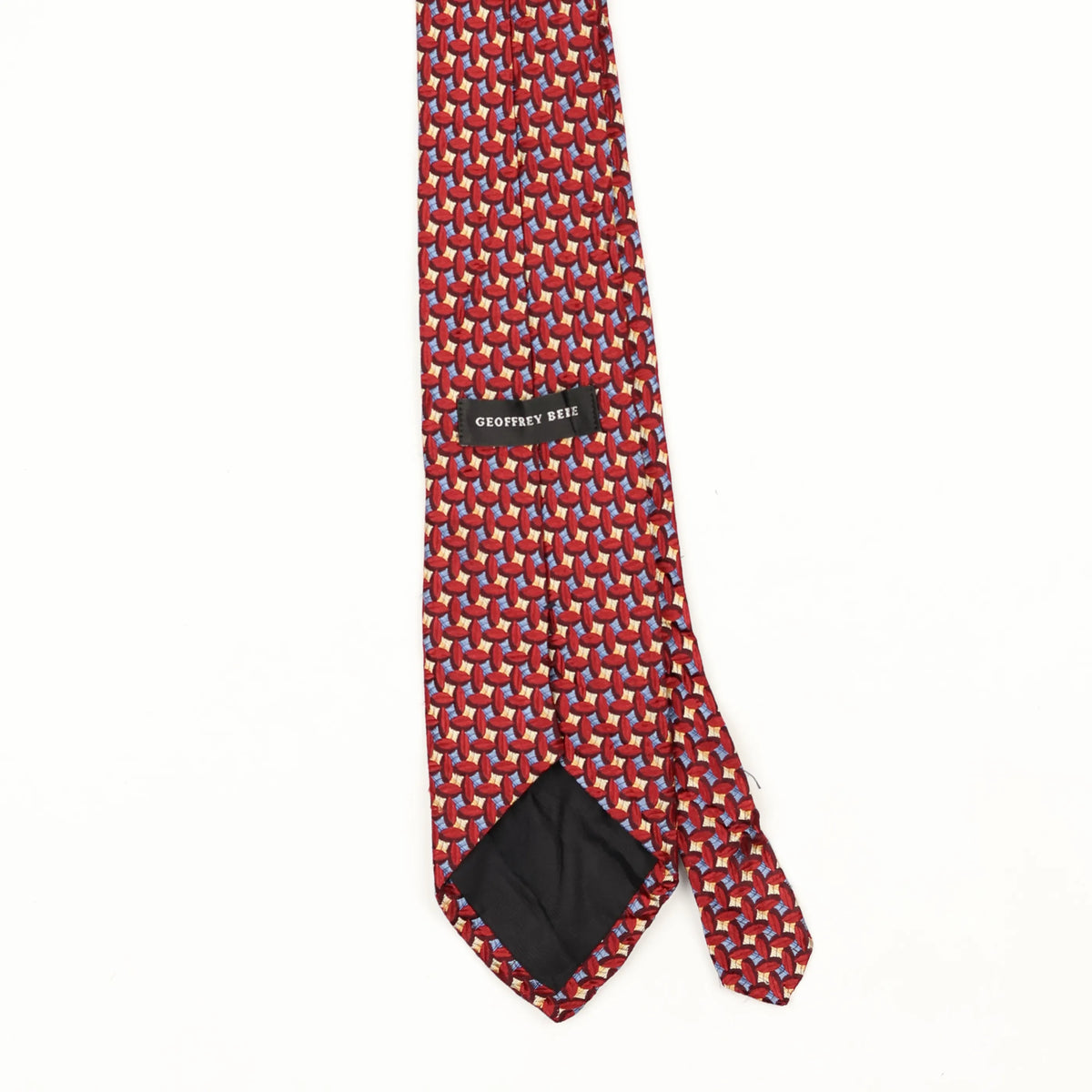 Back Back Detail of Vintage Geoffrey Beene Geometric Patterned Tie