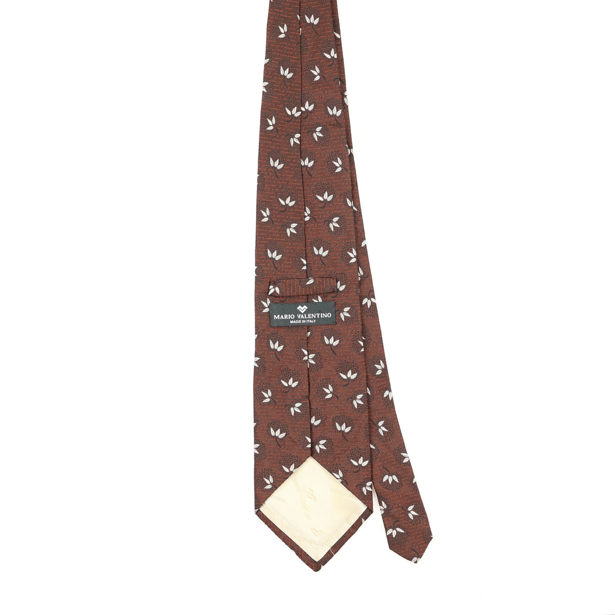 Back Back of Vintage 1990's Mario Valentino Floral Patterned Tie