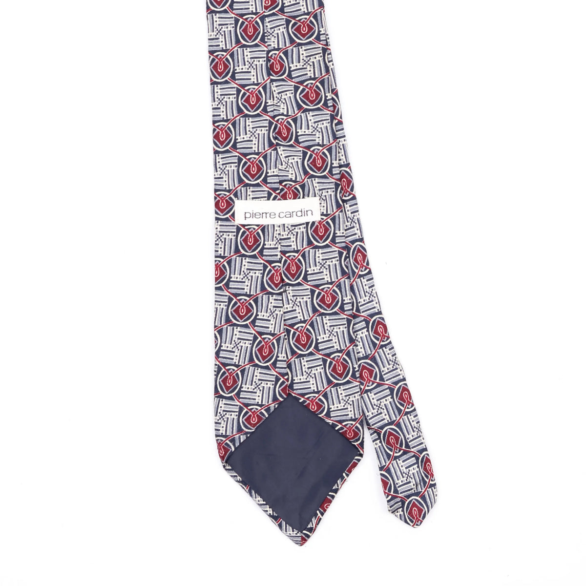 Back Back Detail of Vintage 1990's Pierre Cardin Geometric Patterned Tie