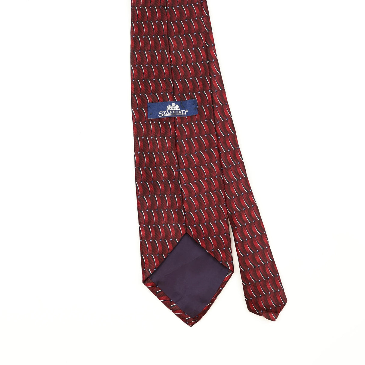 Back Back Detail of Vintage 1990's Stafford Geometric Patterned Tie