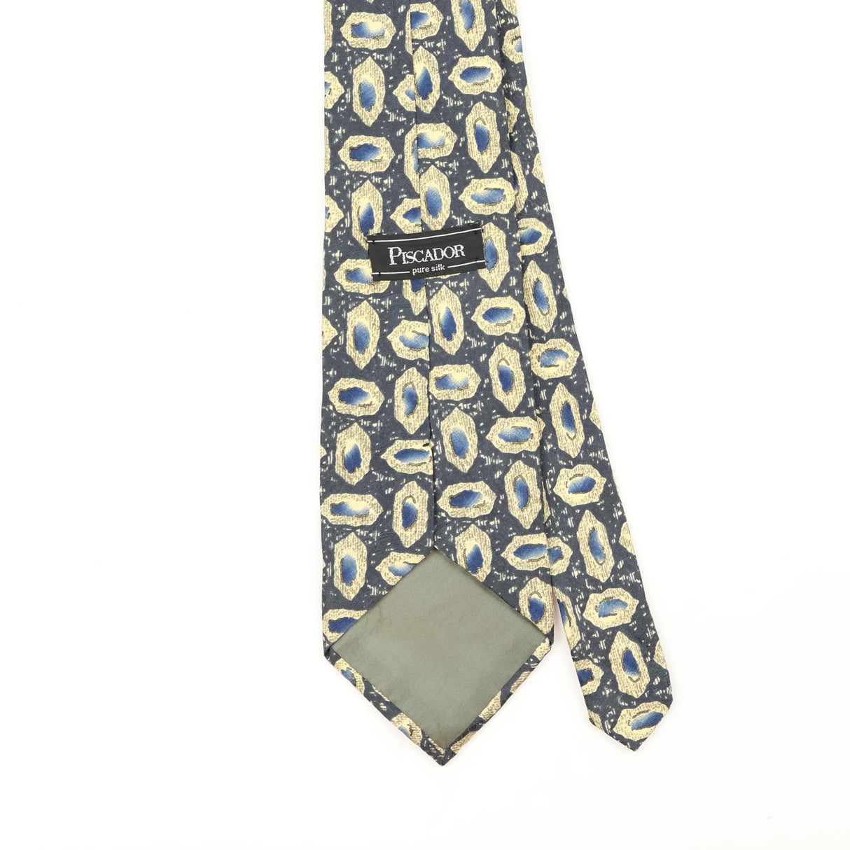 Back Back Detail of Vintage 1990's Jose Piscador Geometric Patterned Tie