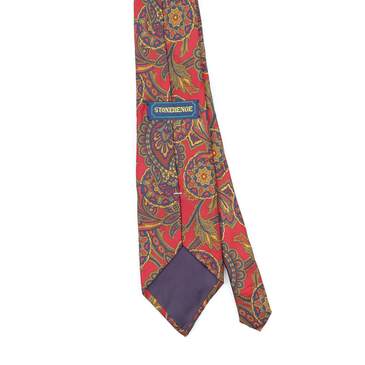 Back Back Detail of Vintage 1990's Stonehenge Paisley Patterned Tie