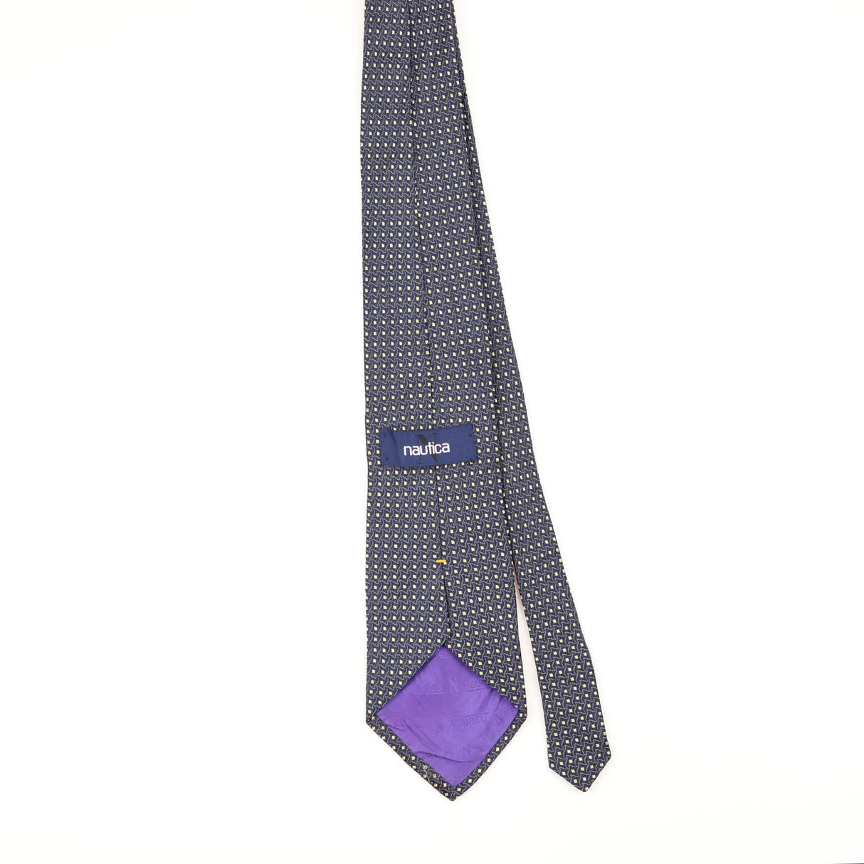 Back of Vintage Nautica Geometric Patterned Tie