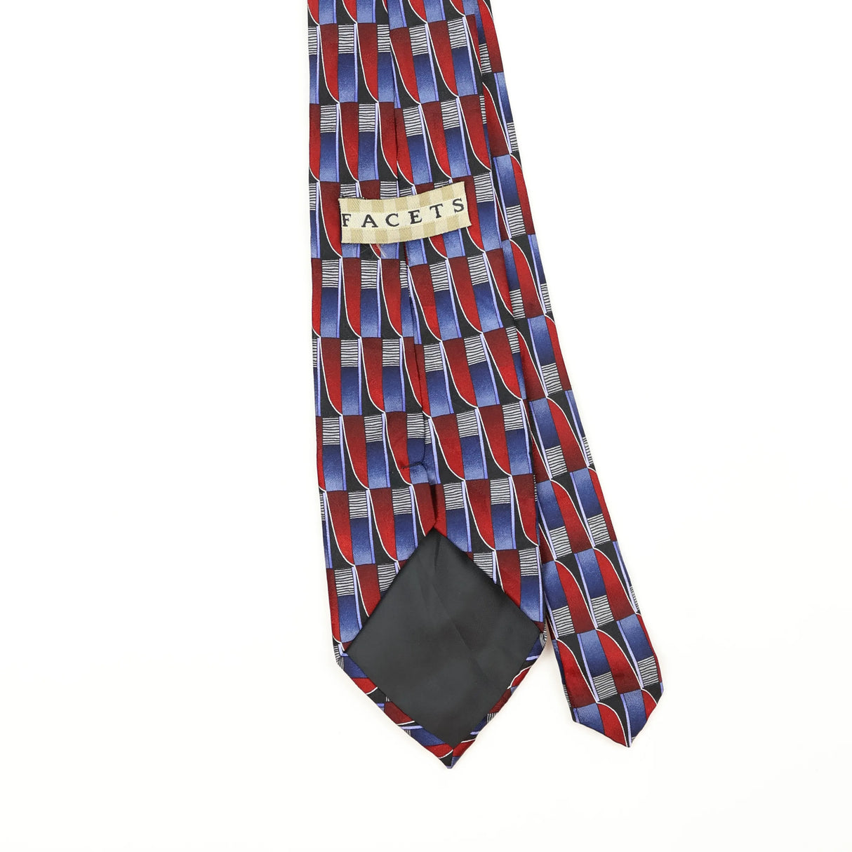 Back Back Detail of Vintage 1990's Geometric Patterned Tie
