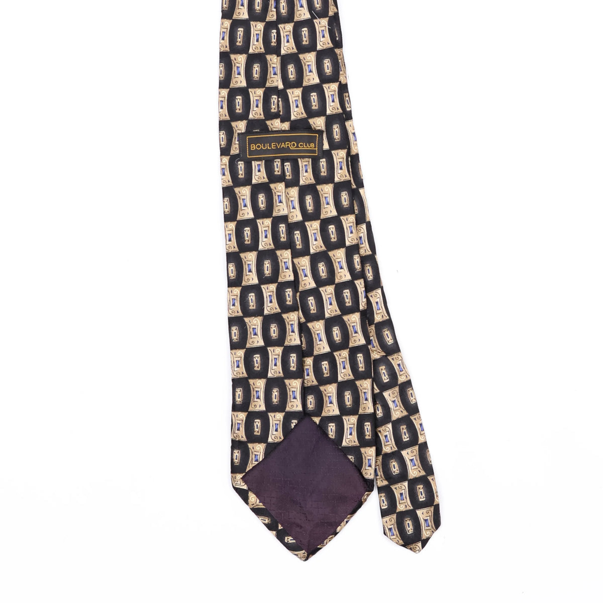 Back Back Detail of Vintage 1990's Geometric Patterned Tie