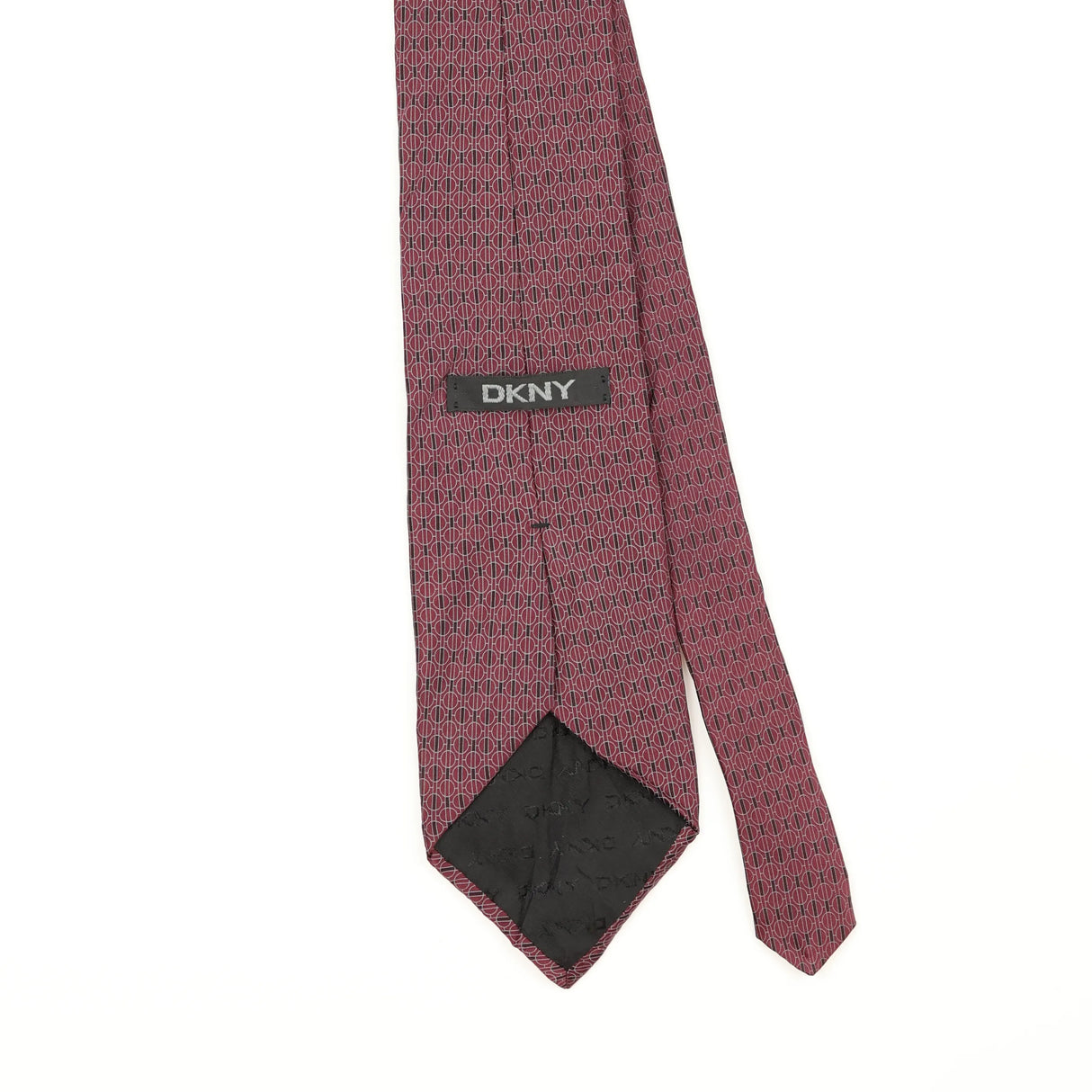 Back Back Detail of Vintage Dkny Geometric Patterned Tie