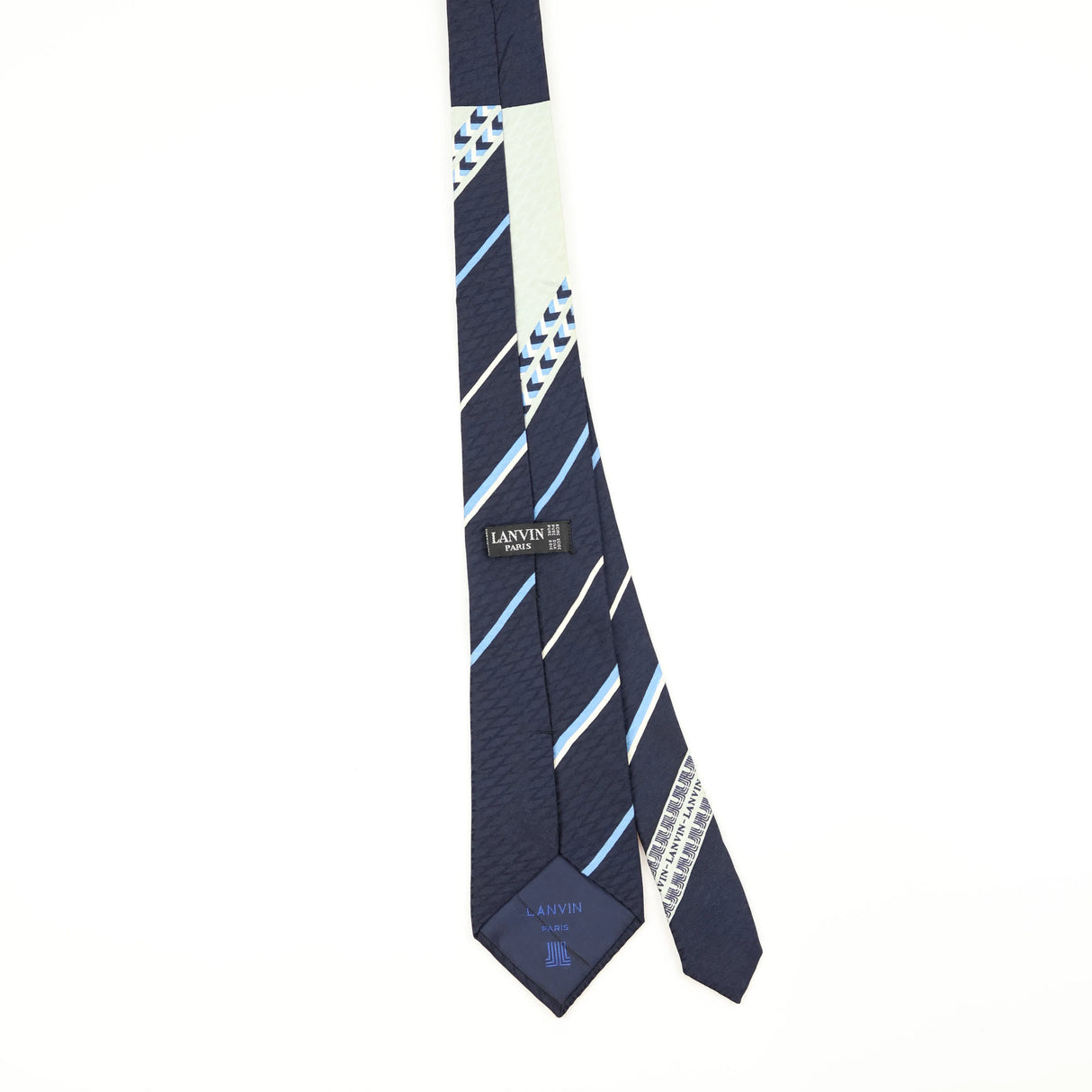 Back Back of Vintage 1980's Lanvin Striped Patterned Tie