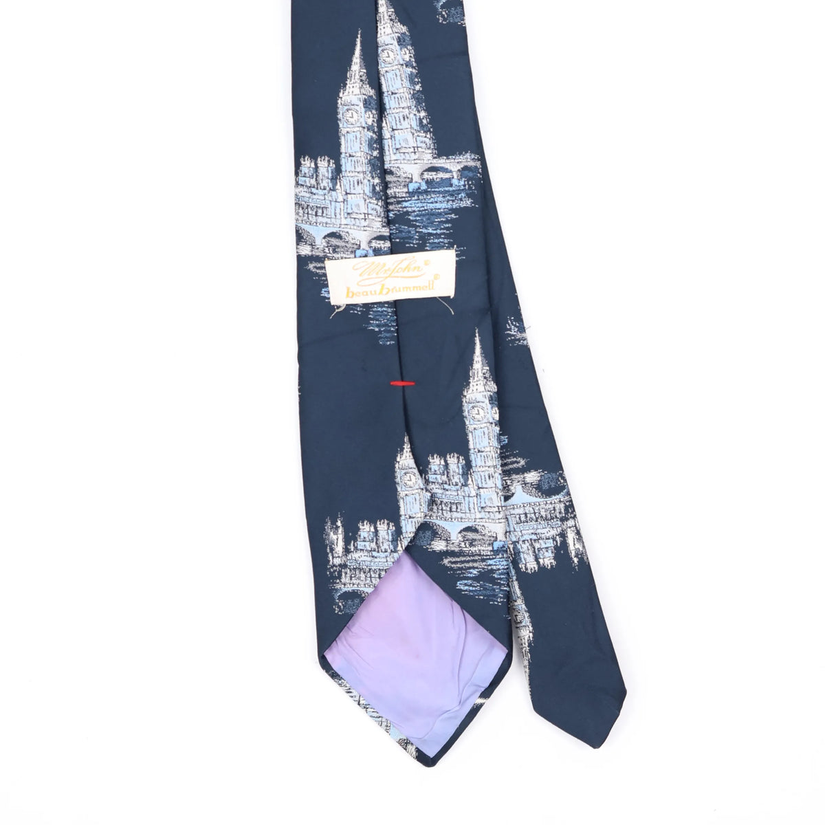 Back Back Detail of Vintage 1980's Beau Brummell Big Ben Abstract Patterned Tie