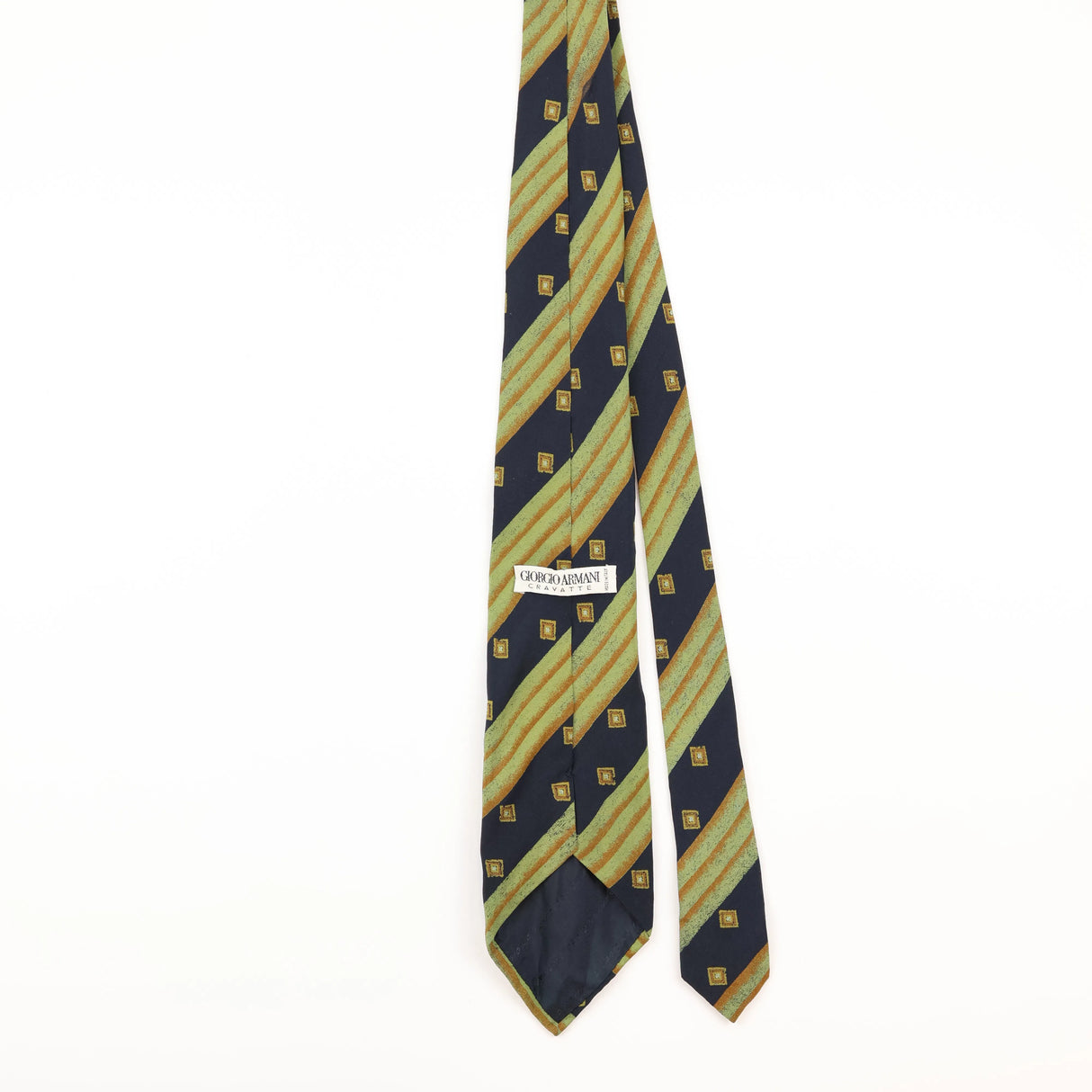 Back of Vintage 1990's Giorgio Armani Striped Patterned Tie