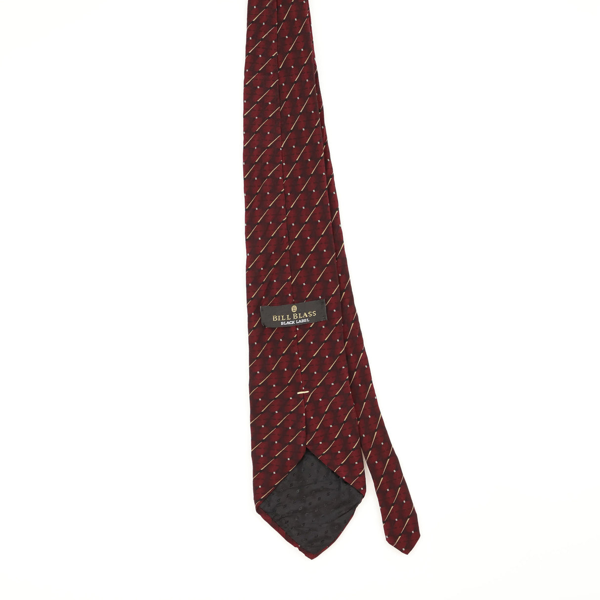 Back Back of Vintage Bill Blass Geometric Patterned Tie